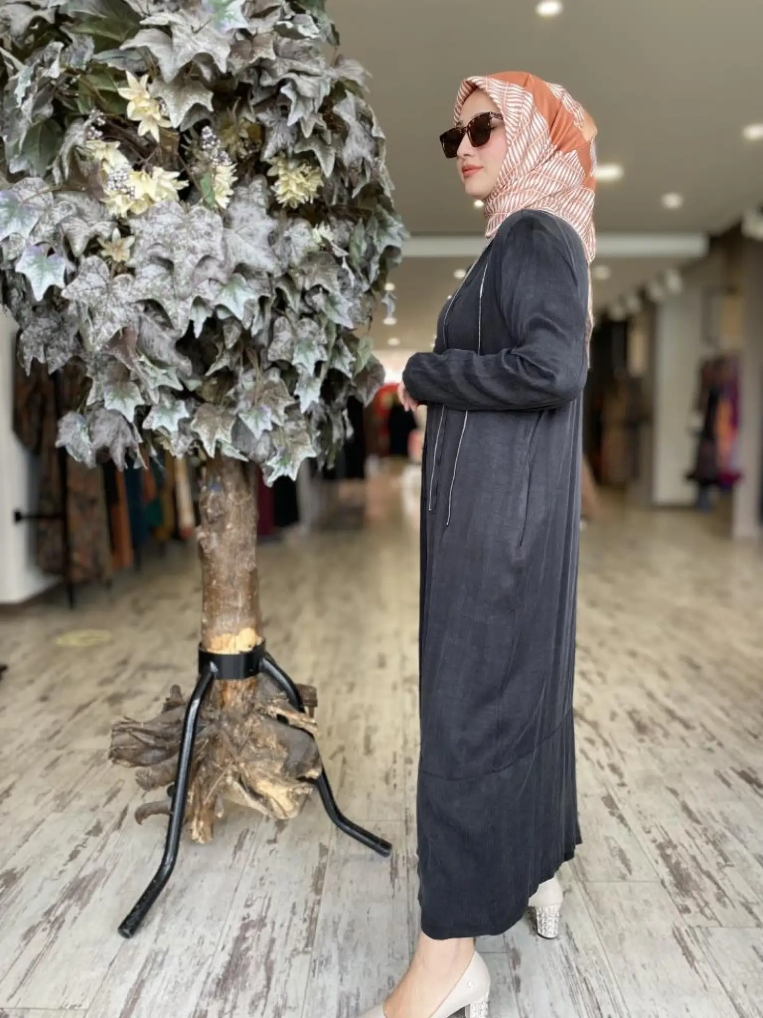 Almarwah Fermuar Detaylı Cupra İpek Kap 404915