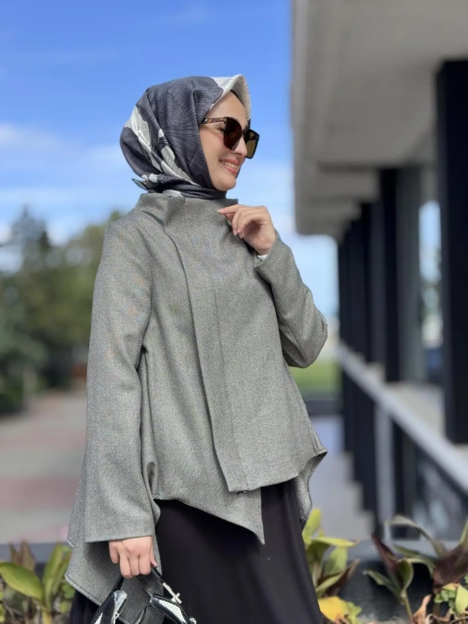 Almarwah Fermuar Kapamalı Asimetrik Ceket 404993