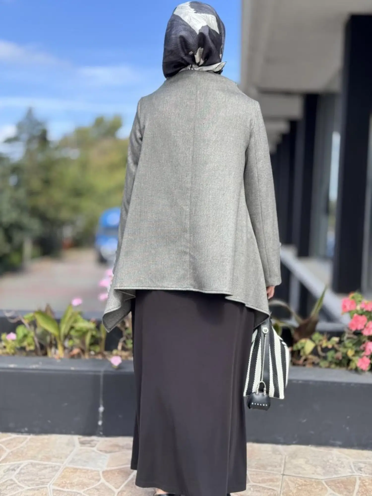 Almarwah Fermuar Kapamalı Asimetrik Ceket 404993