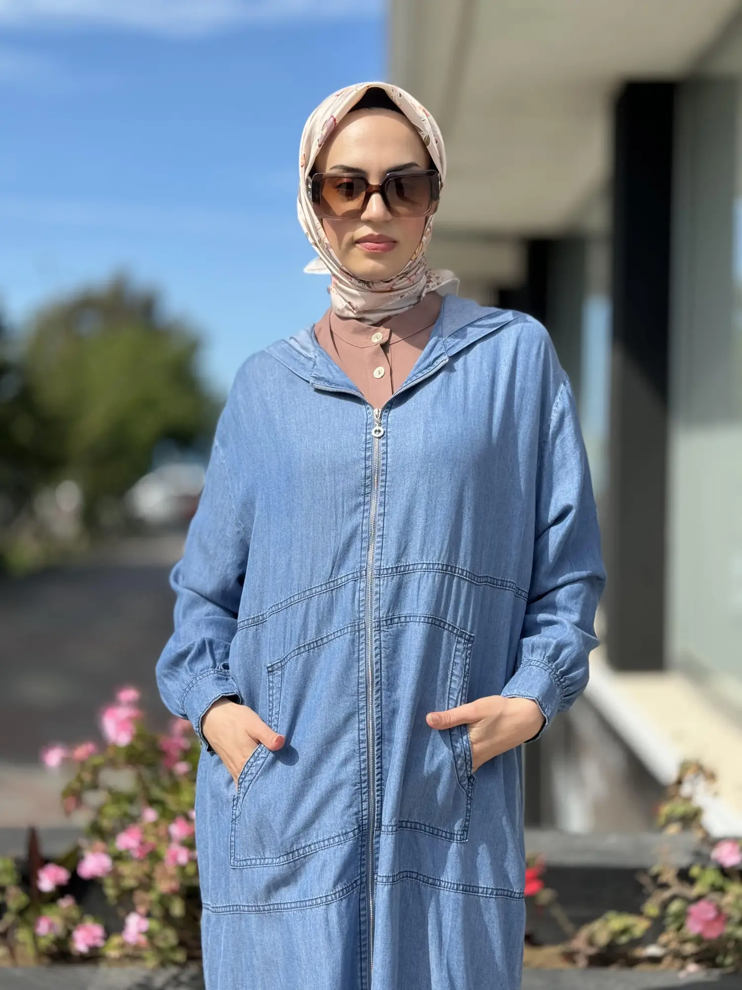 Almarwah Fermuarlı Tencel Kot Kap 404844