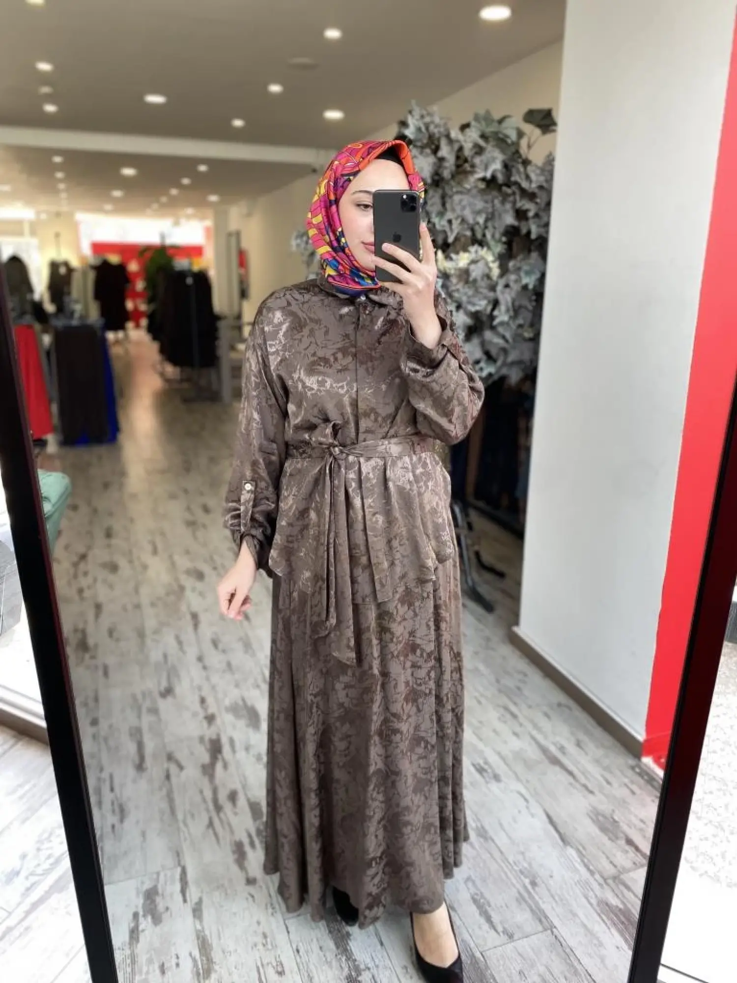 Almarwah Jakarlı Gömlek Etek Takım 202783