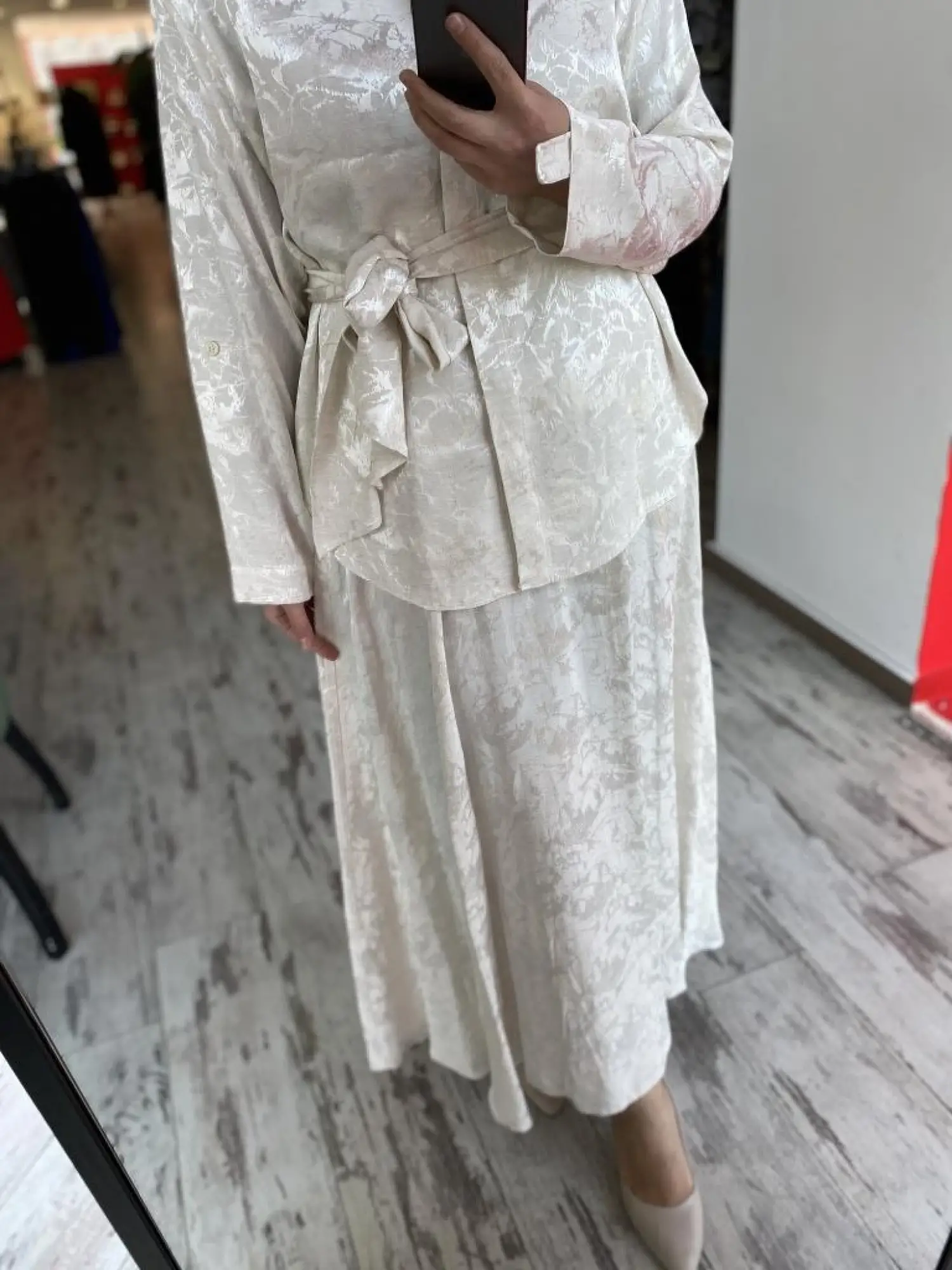 Almarwah Jakarlı Gömlek Etek Takım 202783