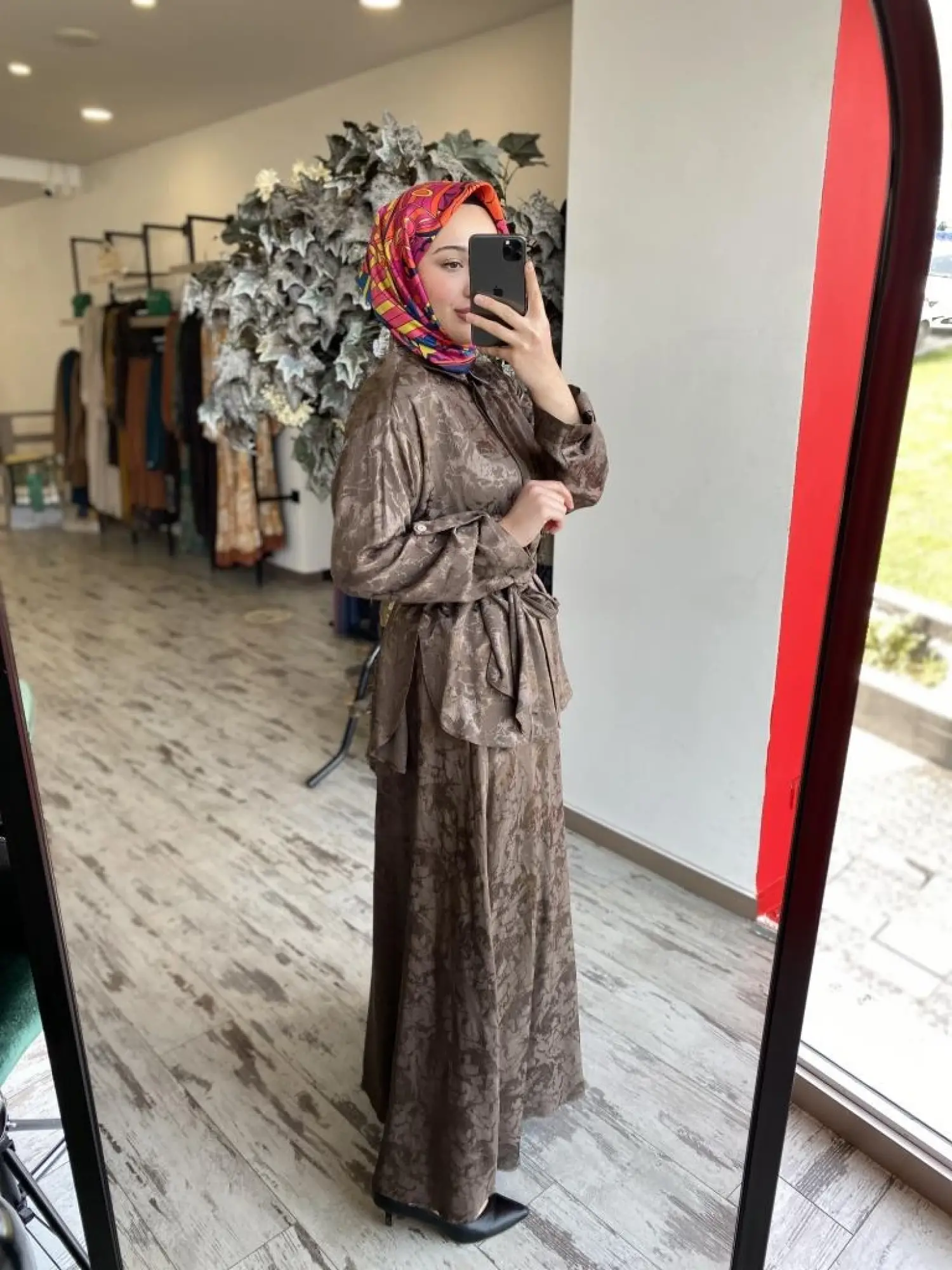 Almarwah Jakarlı Gömlek Etek Takım 202783