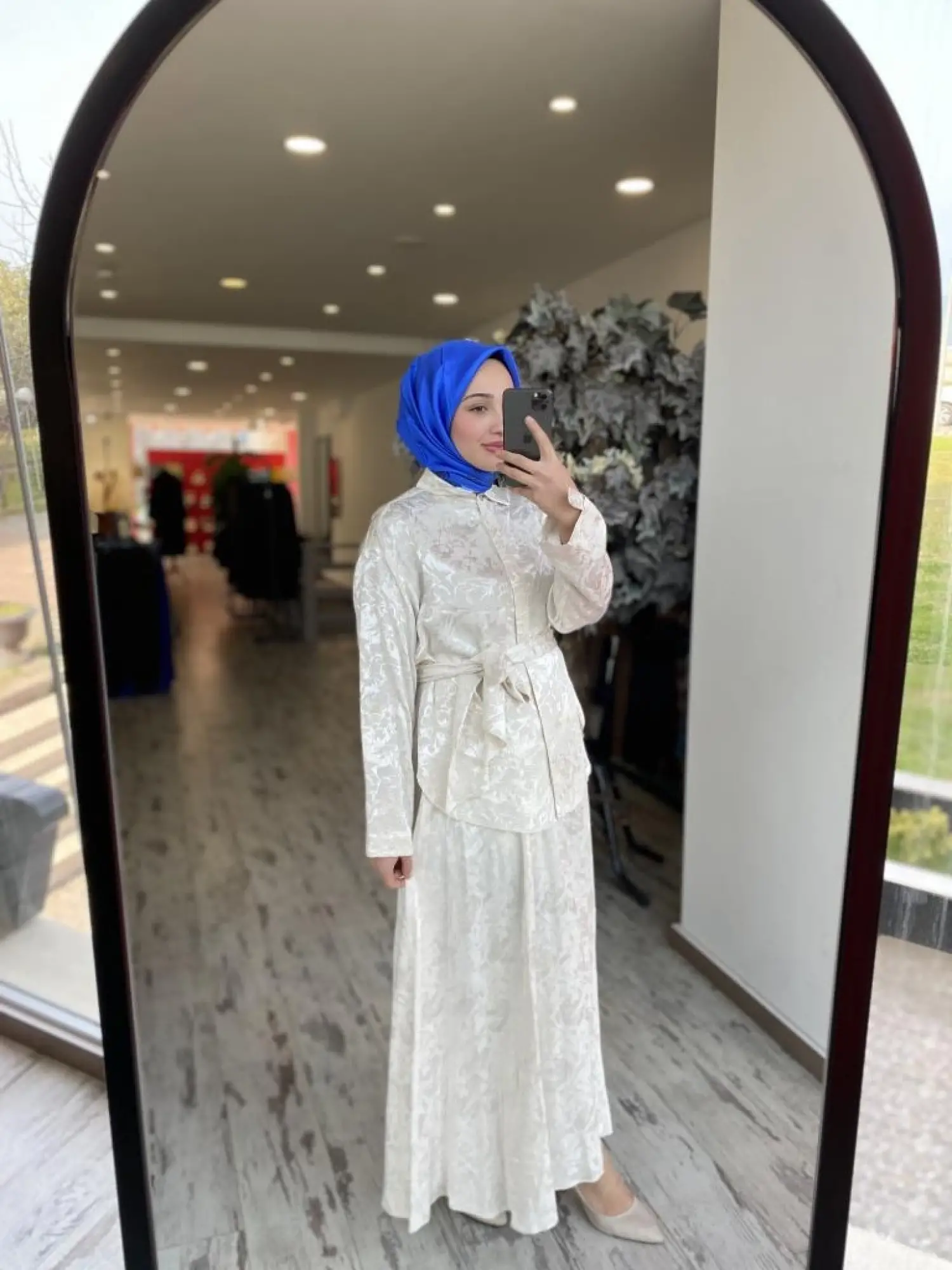 Almarwah Jakarlı Gömlek Etek Takım 202783