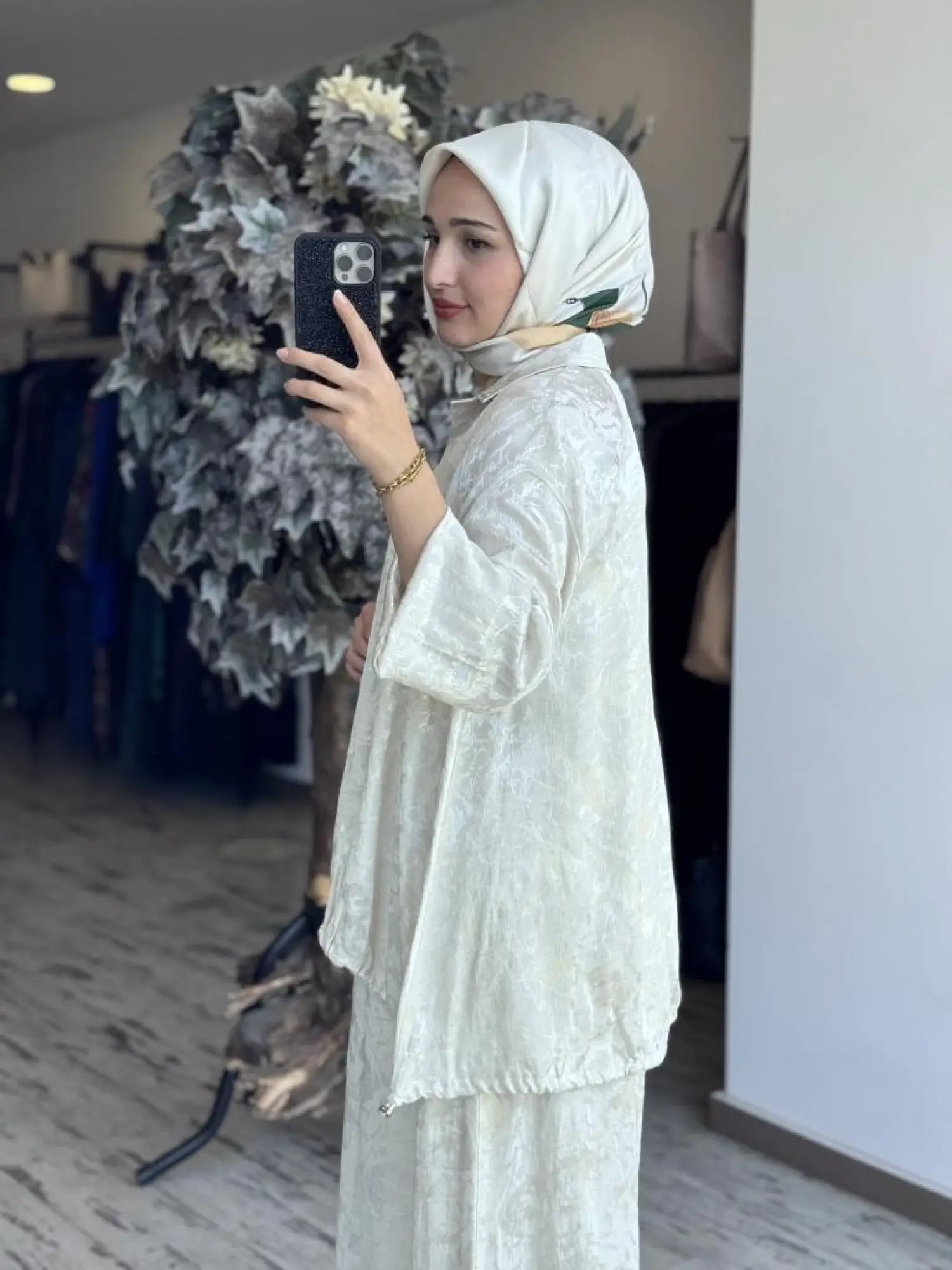 Almarwah Jakarlı Gömlek Etek Takım 202808