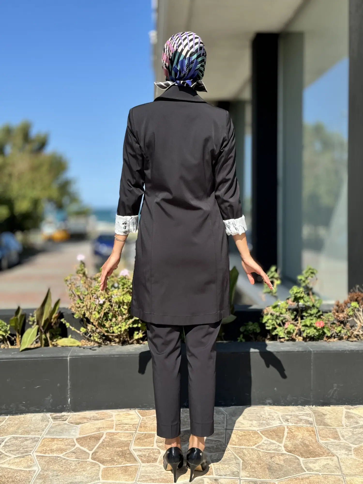 Almarwah Kanvas Düğmeli Uzun Ceket 404855