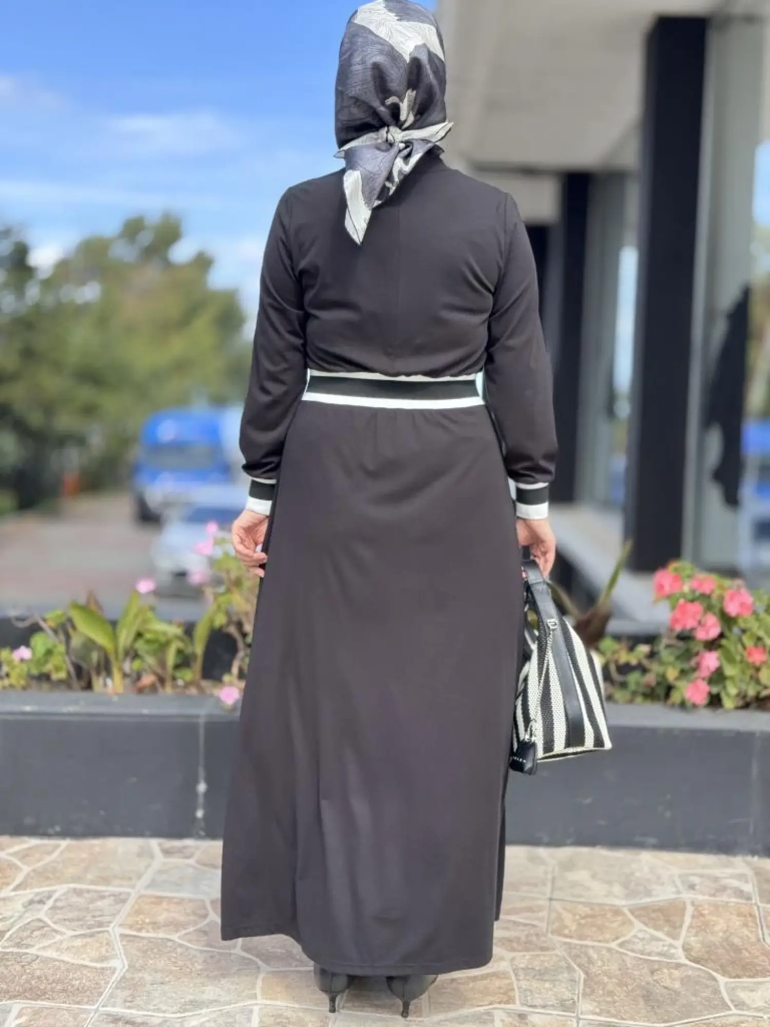 Almarwah Kolları ve Beli Ribanalı Modal Elbise 303879