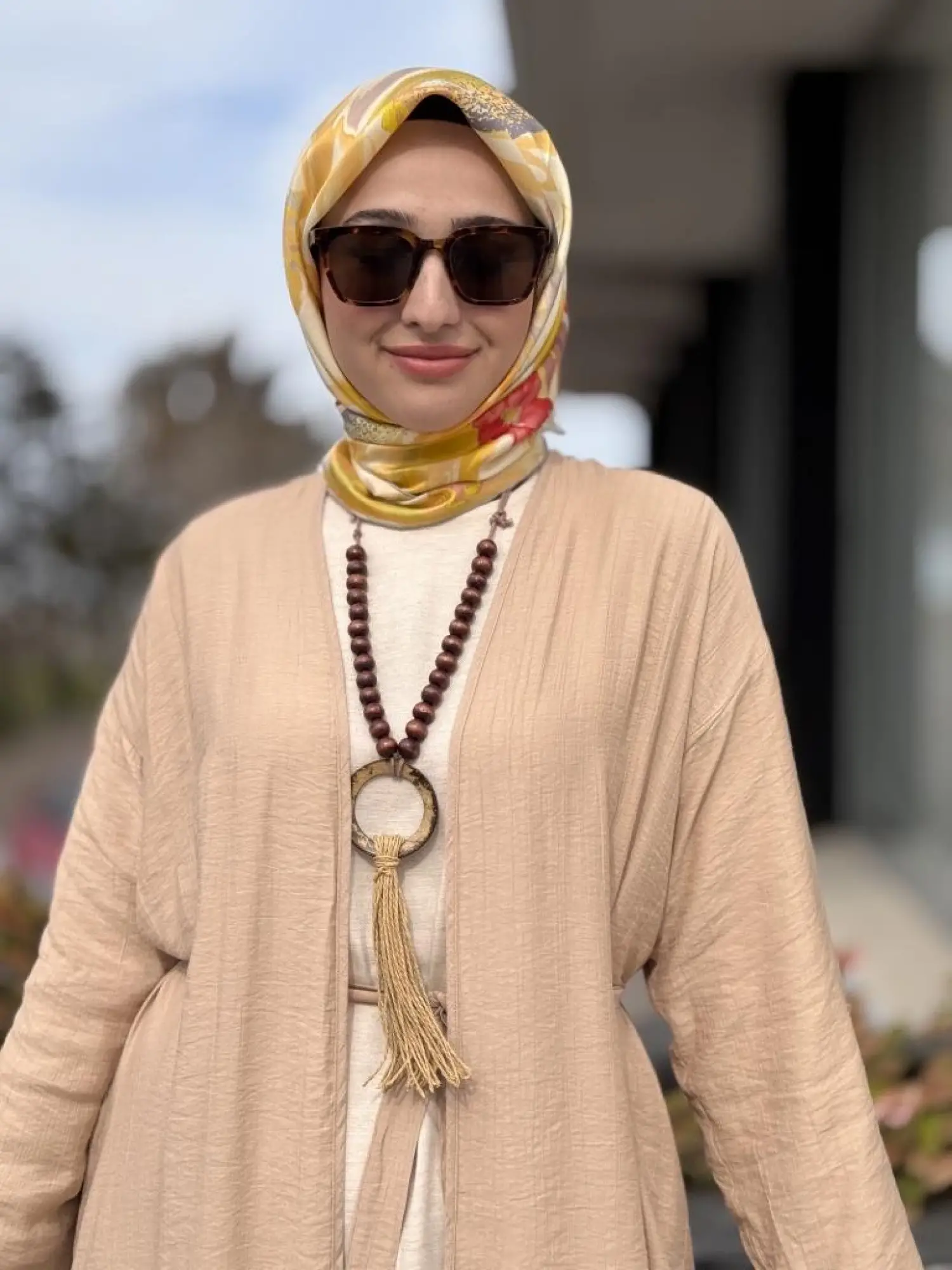 Almarwah Kolyeli 3 Lü Kap Tunik Pantolon Takım 202754