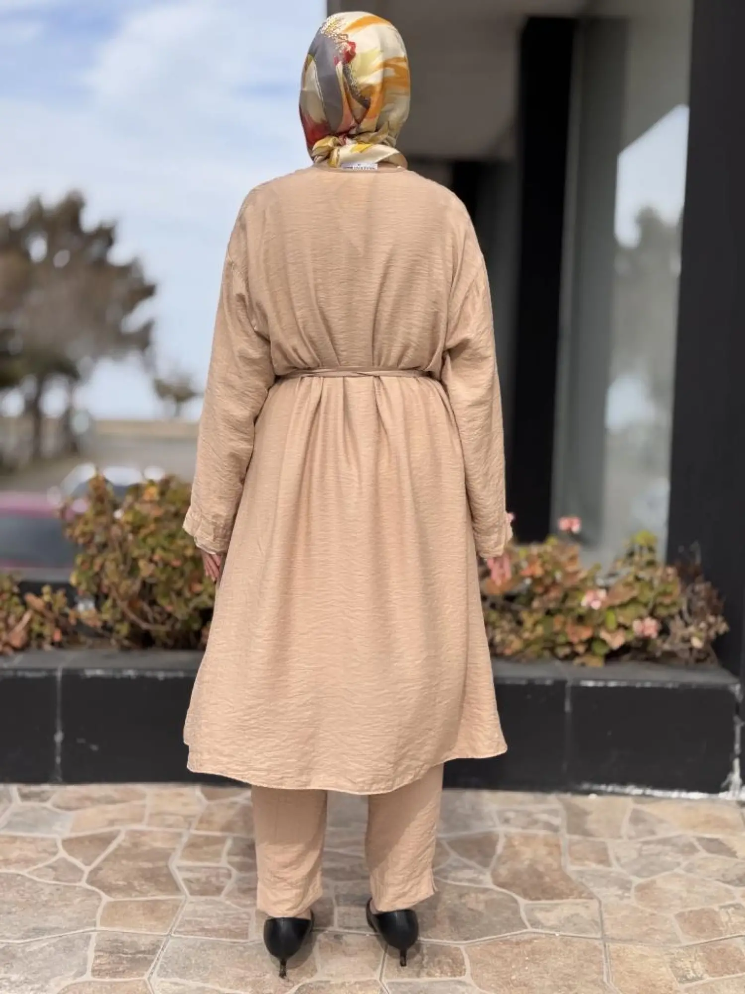 Almarwah Kolyeli 3 Lü Kap Tunik Pantolon Takım 202754