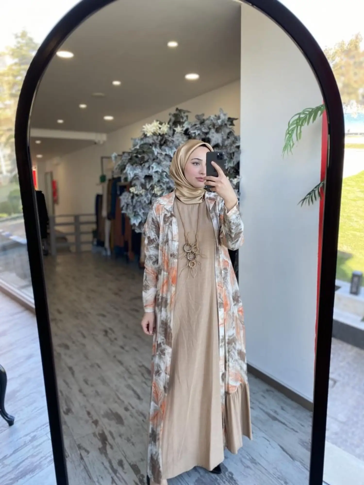 Almarwah Kolyeli Kap Elbise 2 li Takım 202739