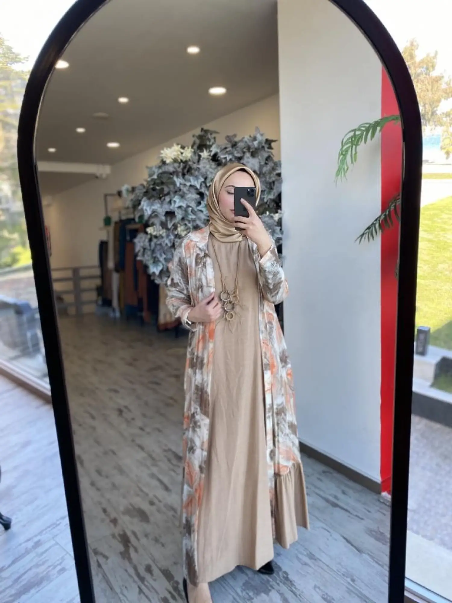 Almarwah Kolyeli Kap Elbise 2 li Takım 202739