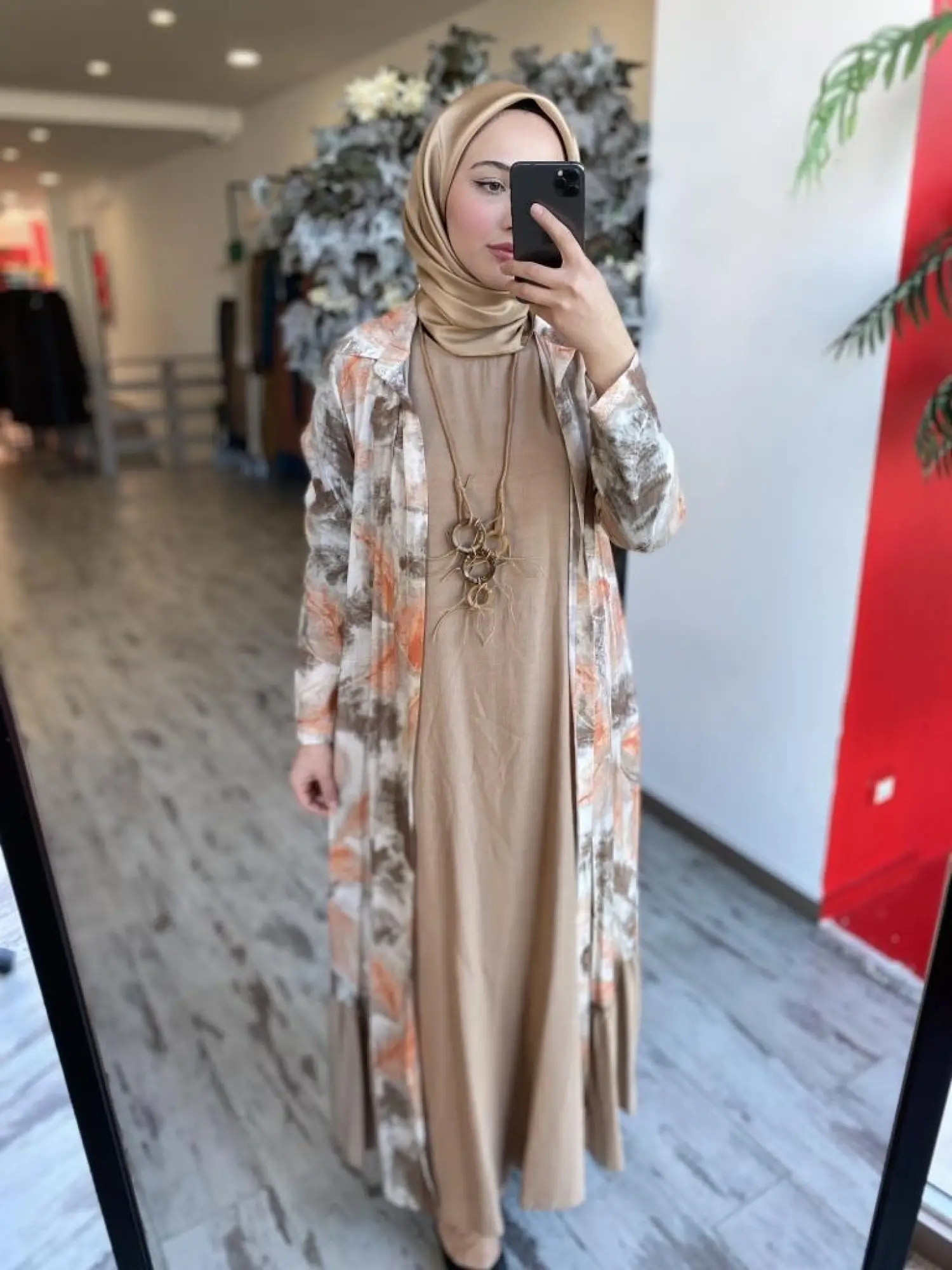 Almarwah Kolyeli Kap Elbise 2 li Takım 202739