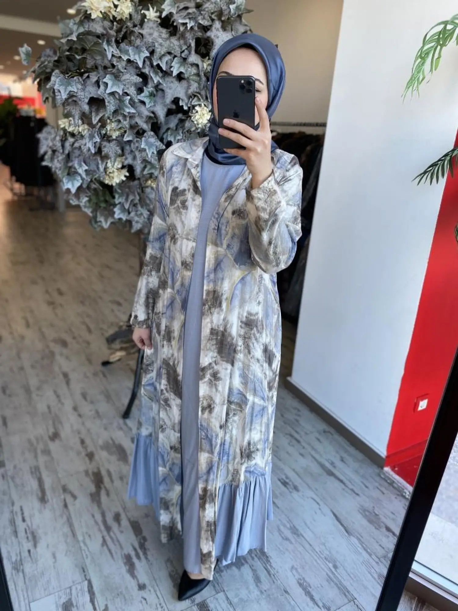 Almarwah Kolyeli Kap Elbise 2 li Takım 202739