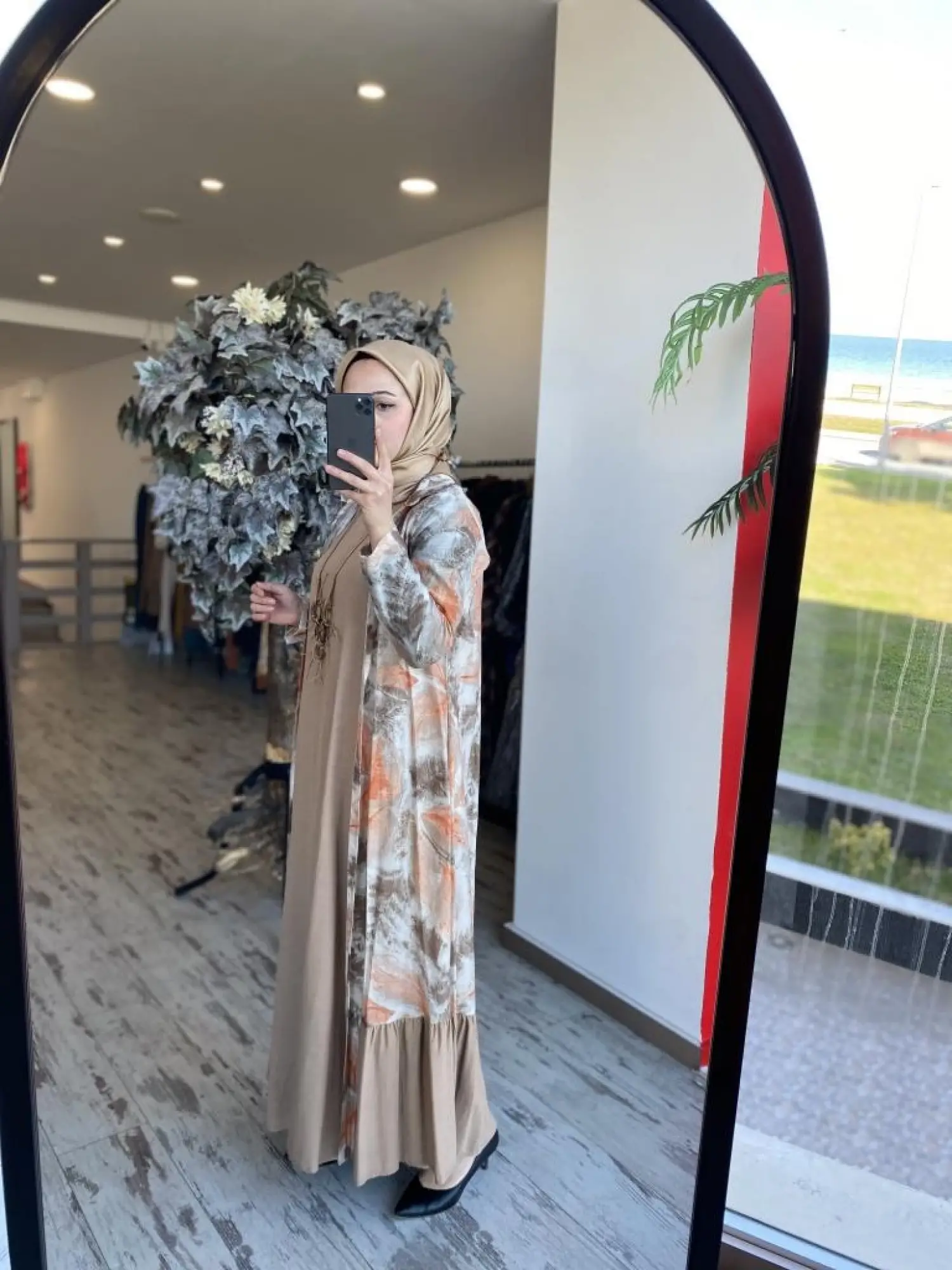 Almarwah Kolyeli Kap Elbise 2 li Takım 202739