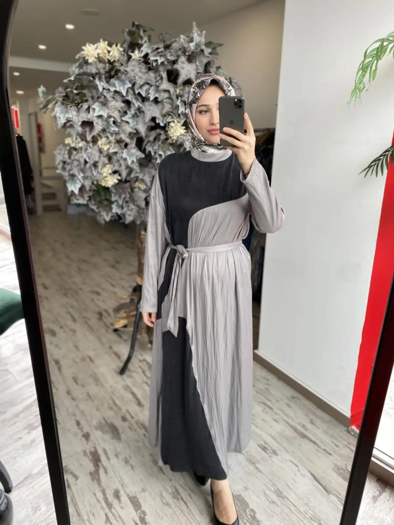 Almarwah Kraşlı Cupra Detaylı Elbise 303819