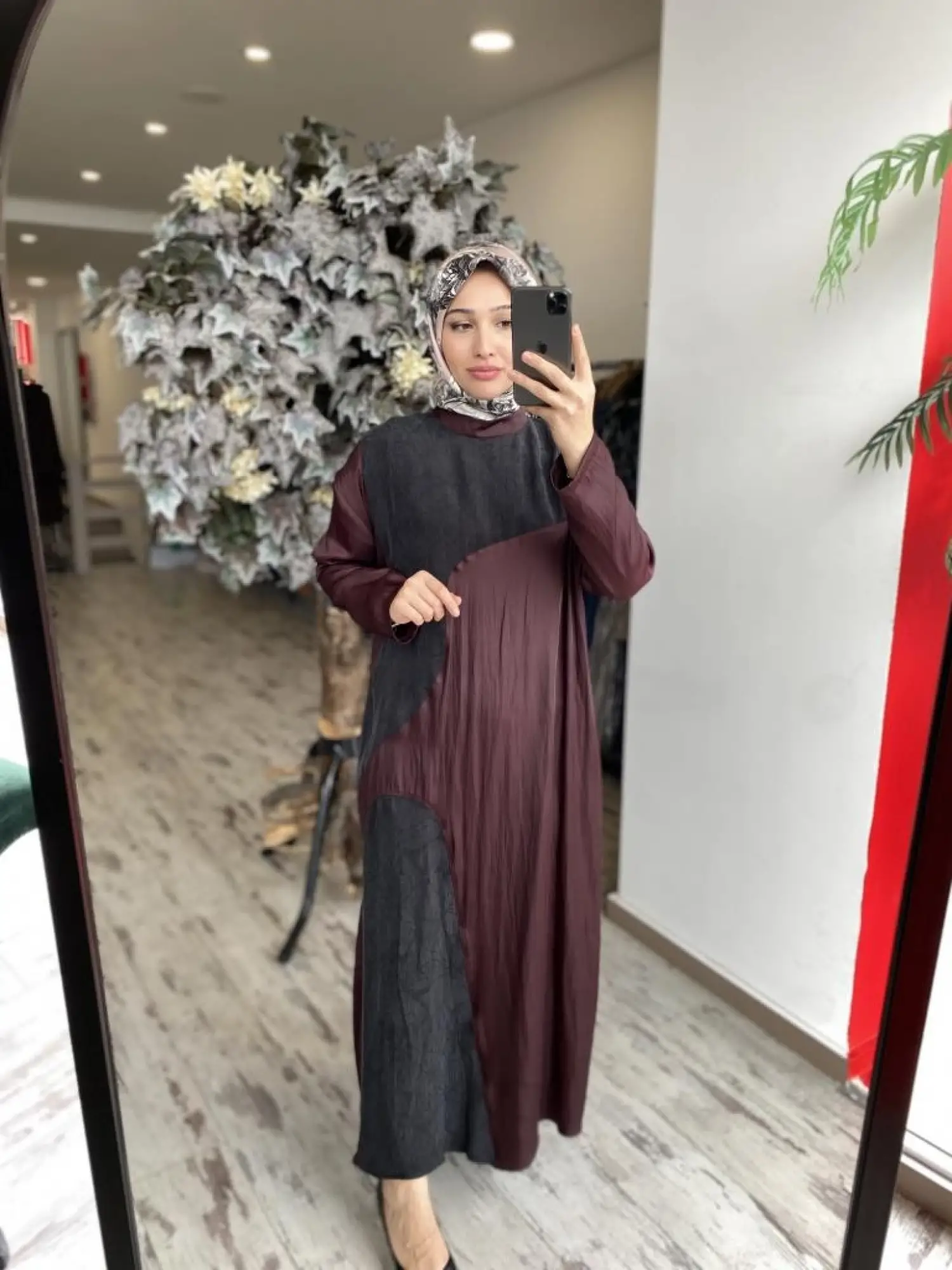 Almarwah Kraşlı Cupra Detaylı Elbise 303819