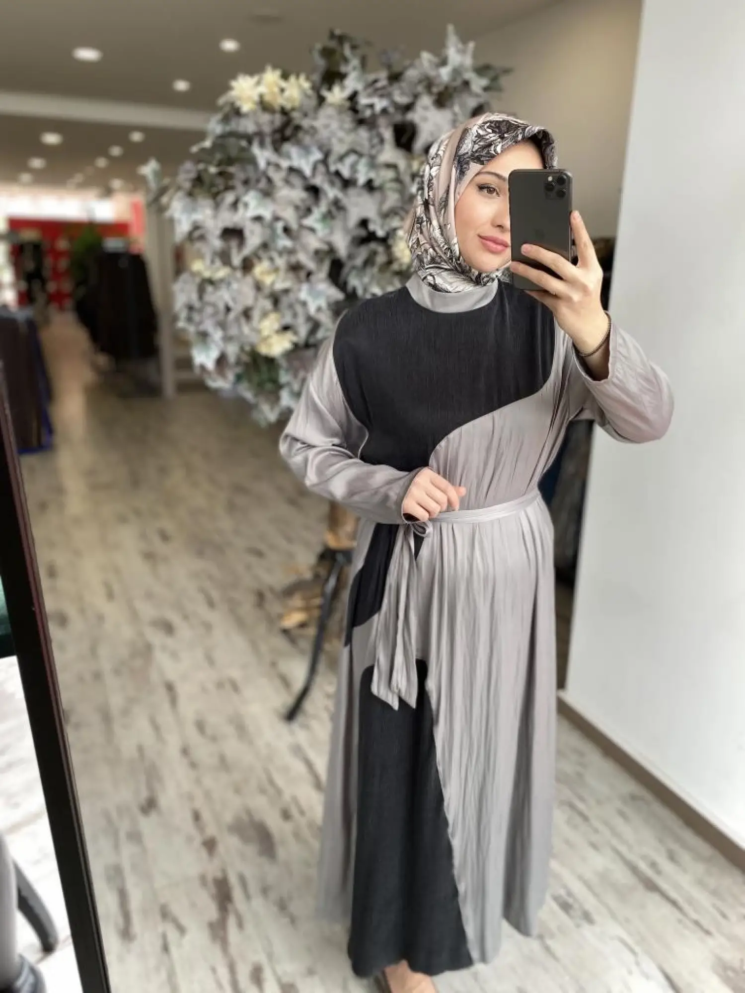 Almarwah Kraşlı Cupra Detaylı Elbise 303819