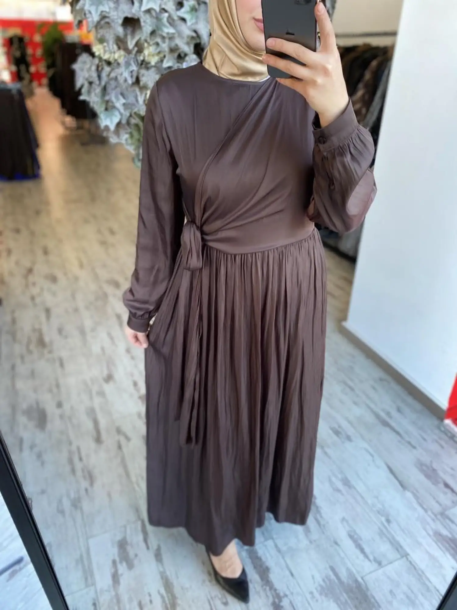 Almarwah Kraşlı Gögüs Kapak Detaylı Elbise 303821