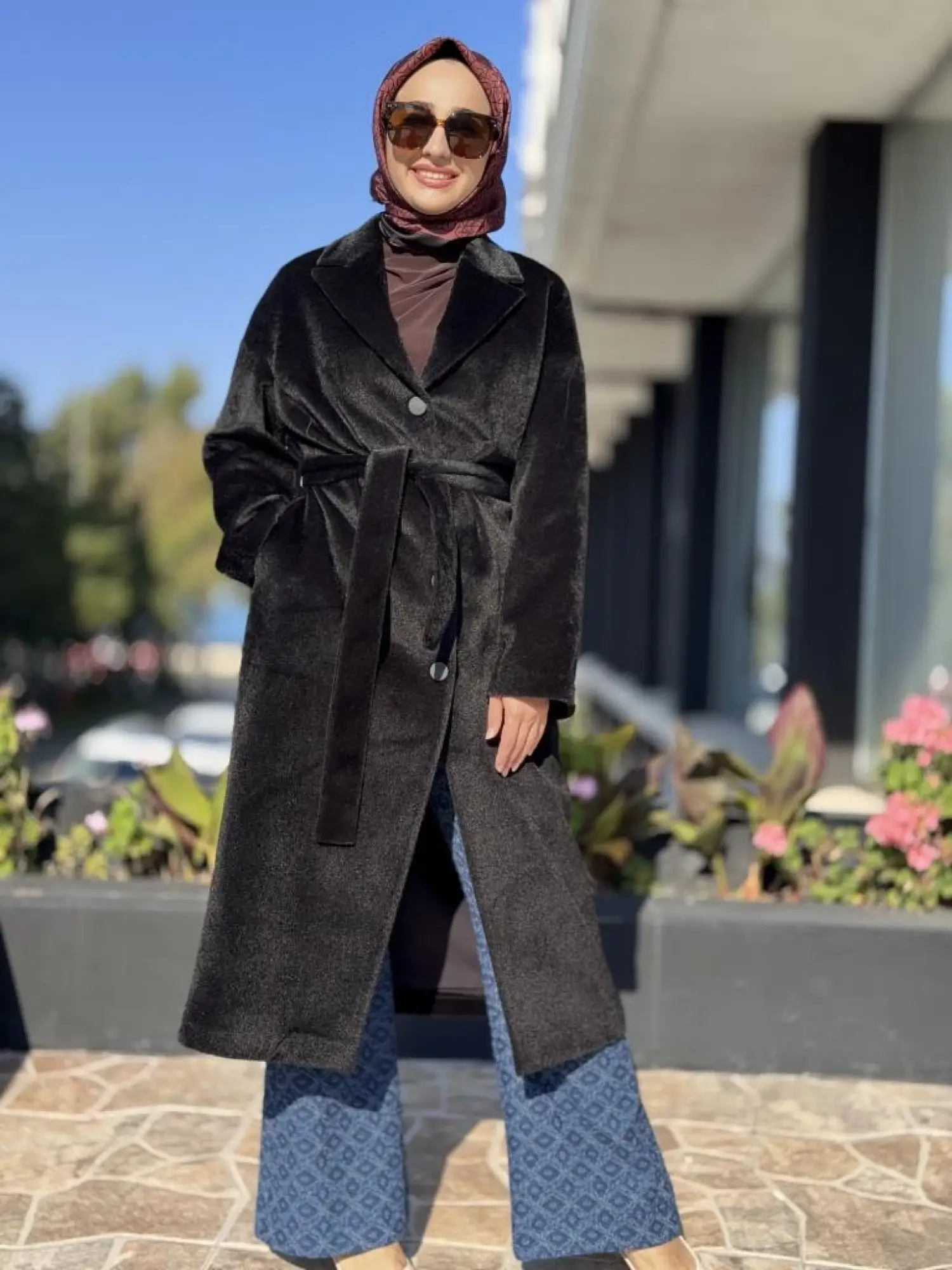 Almarwah Kruvaze Yaka Çıtçıtlı Kuşaklı Kaban 505322