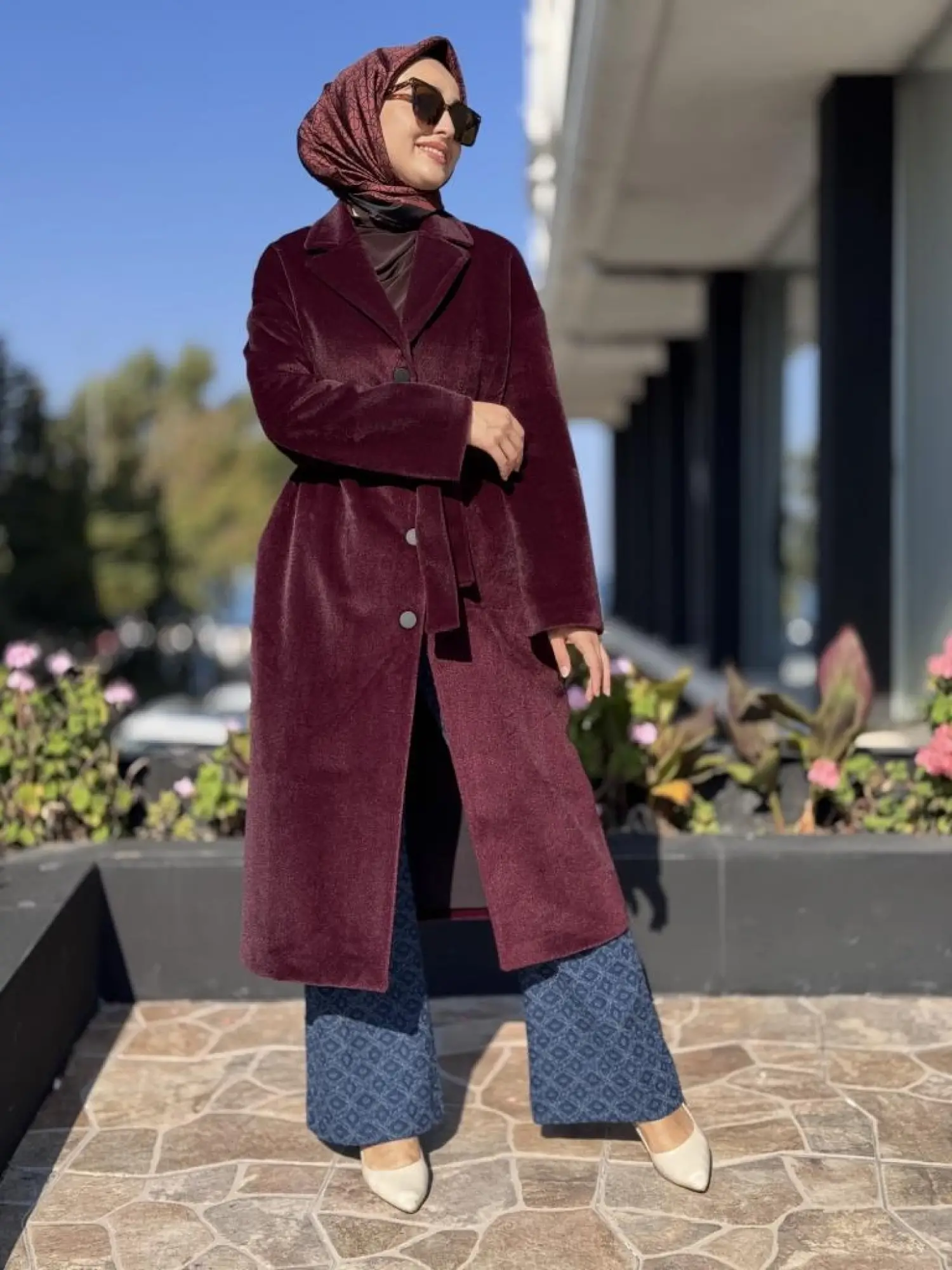 Almarwah Kruvaze Yaka Çıtçıtlı Kuşaklı Kaban 505322