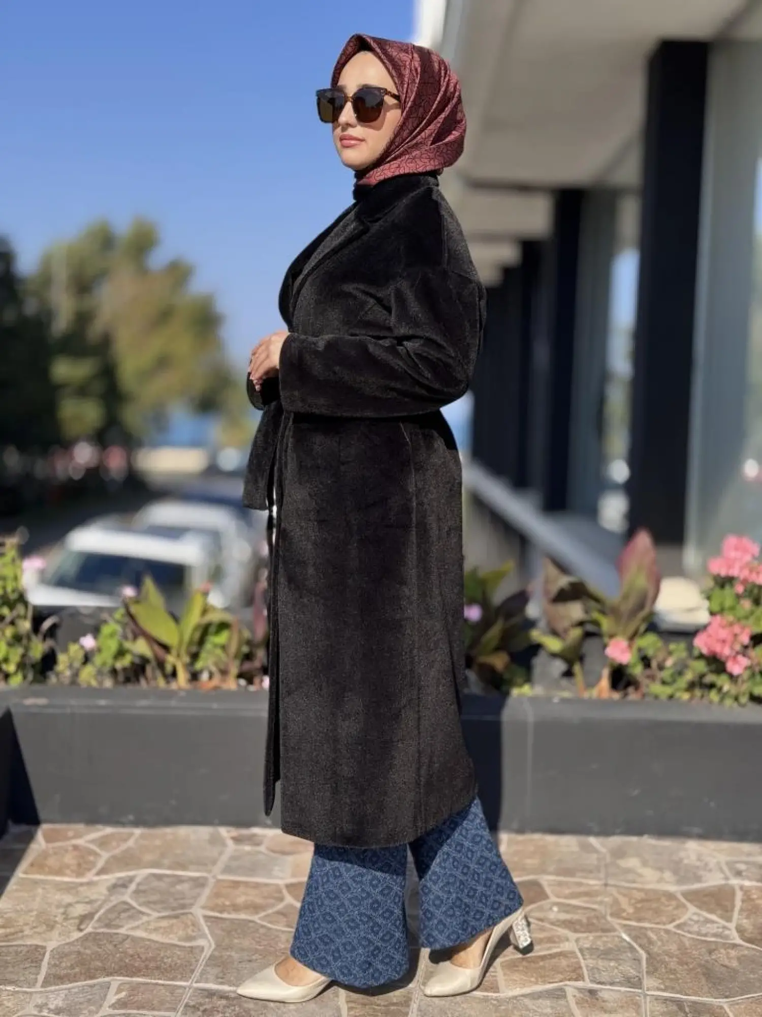 Almarwah Kruvaze Yaka Çıtçıtlı Kuşaklı Kaban 505322