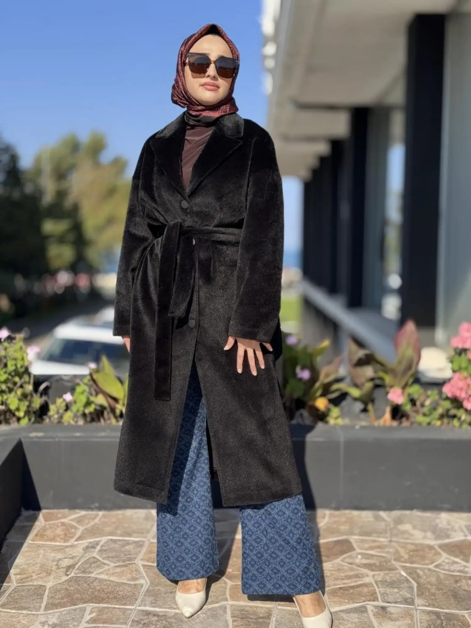 Almarwah Kruvaze Yaka Çıtçıtlı Kuşaklı Kaban 505322