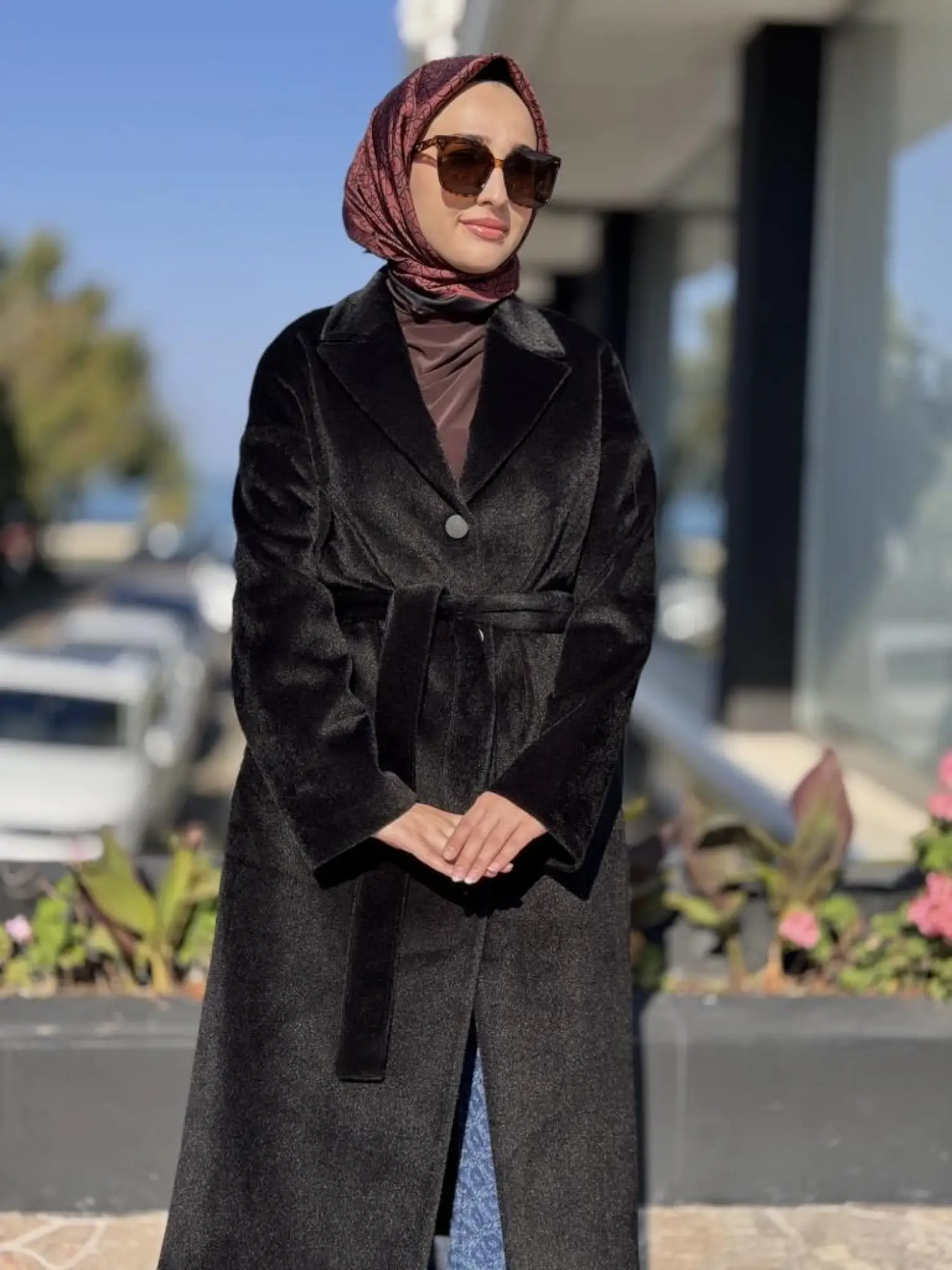 Almarwah Kruvaze Yaka Çıtçıtlı Kuşaklı Kaban 505322