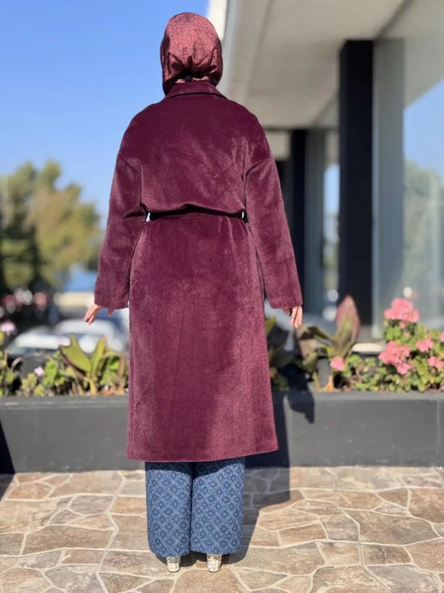 Almarwah Kruvaze Yaka Çıtçıtlı Kuşaklı Kaban 505322