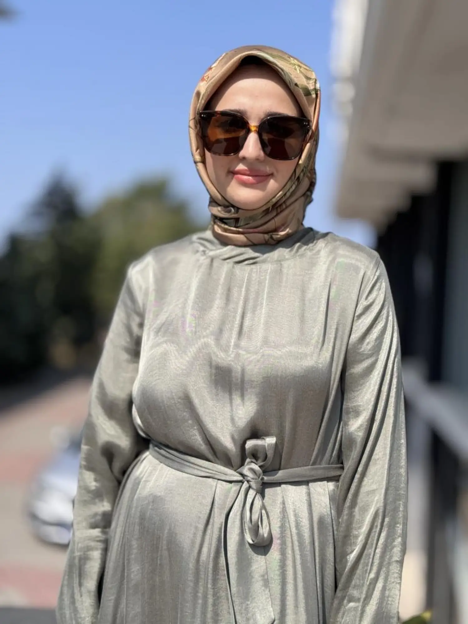 Almarwah Liosel Yeşil Elbise 303848