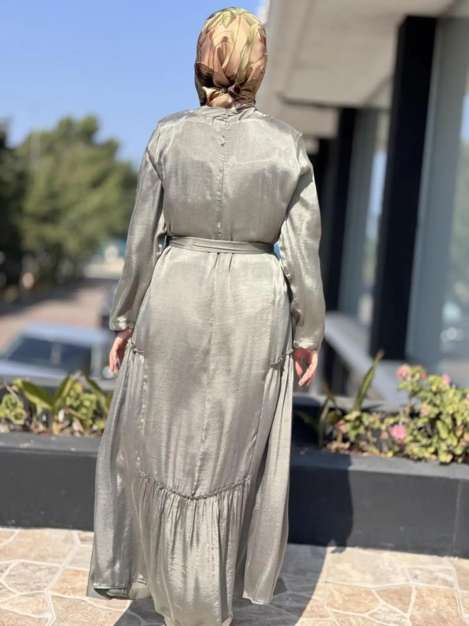 Almarwah Liosel Yeşil Elbise 303848