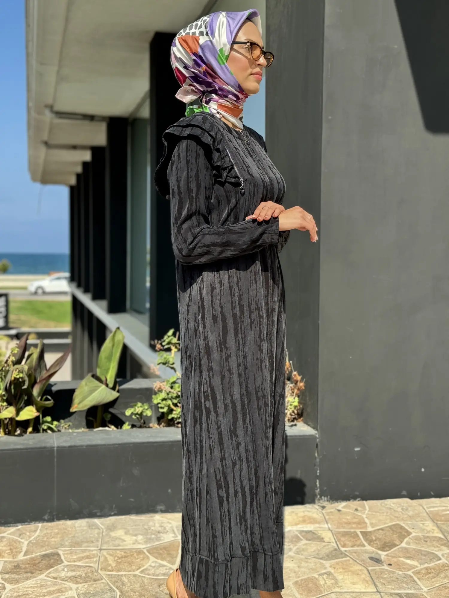 Almarwah Omuz Fermuar Detaylı Fermaurlı Cupra İpek Kap 404890