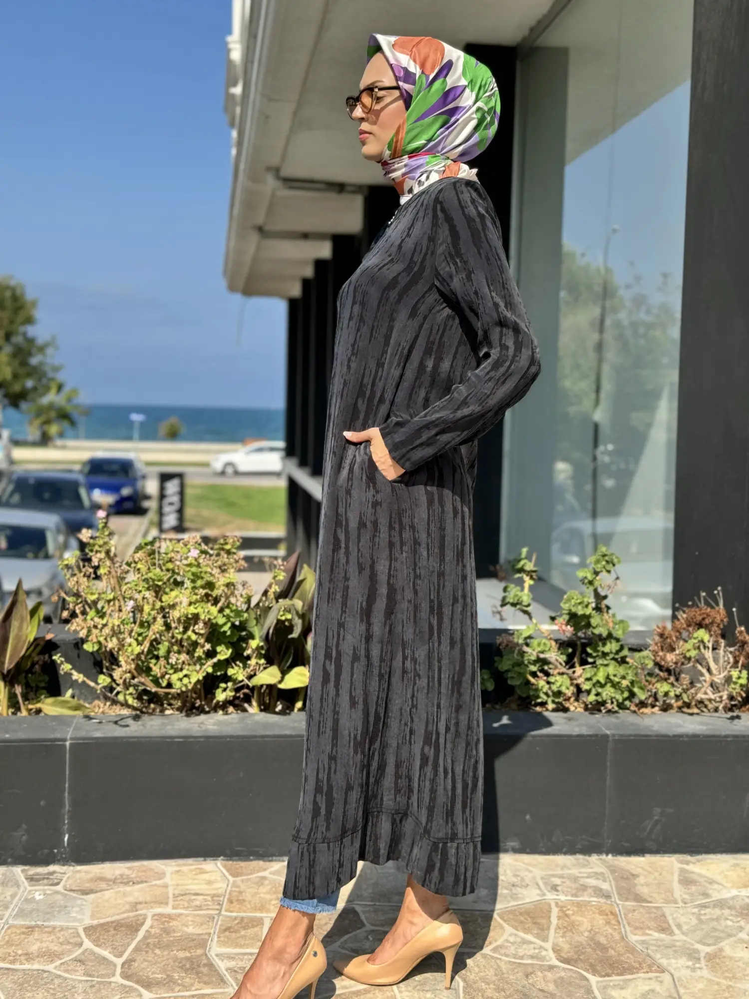 Almarwah Omuz Fermuar Detaylı Fermaurlı Cupra İpek Kap 404890