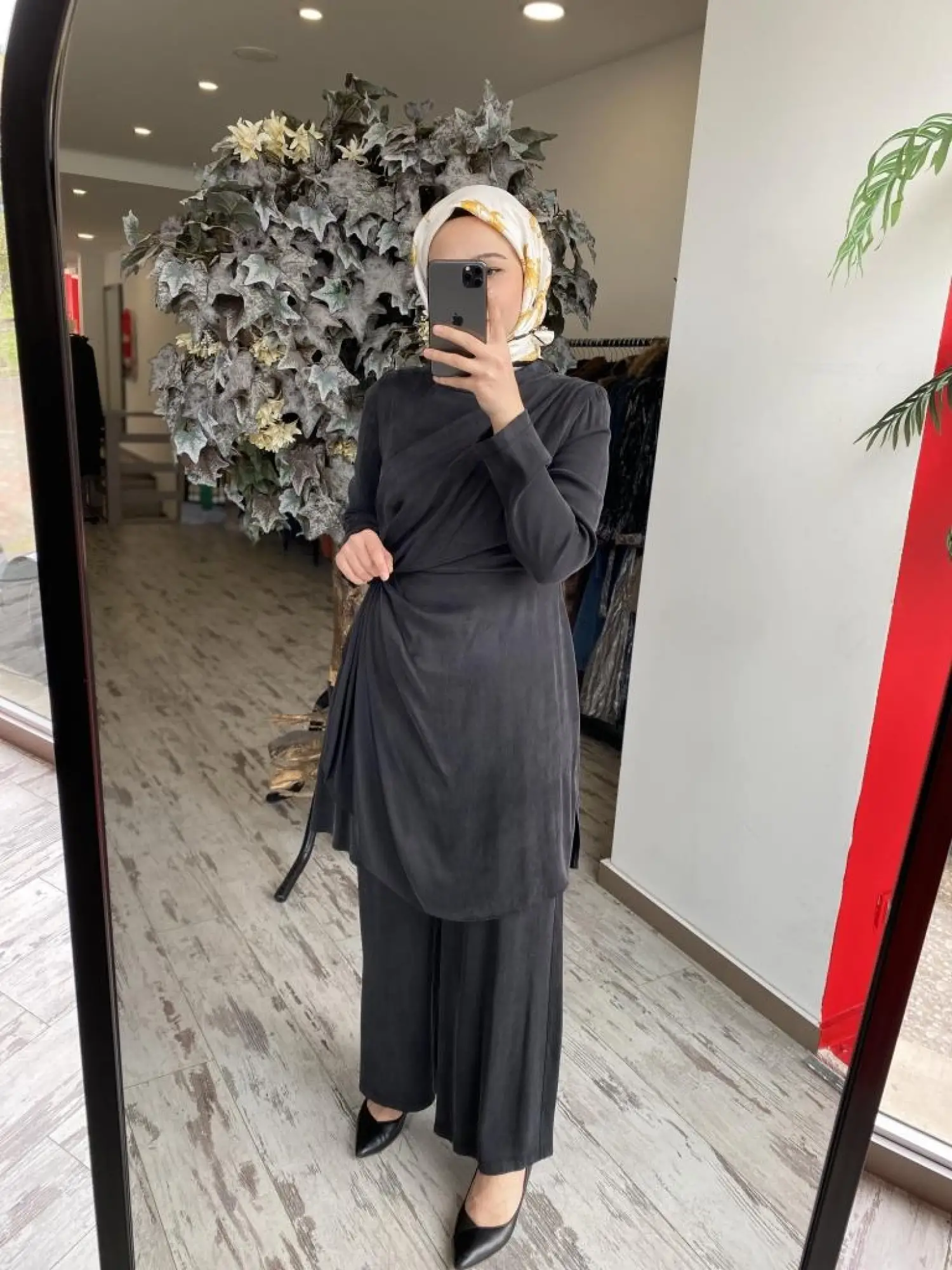 Almarwah Önden Kapaklı Liosel Tunik Pantolon Takım 202735