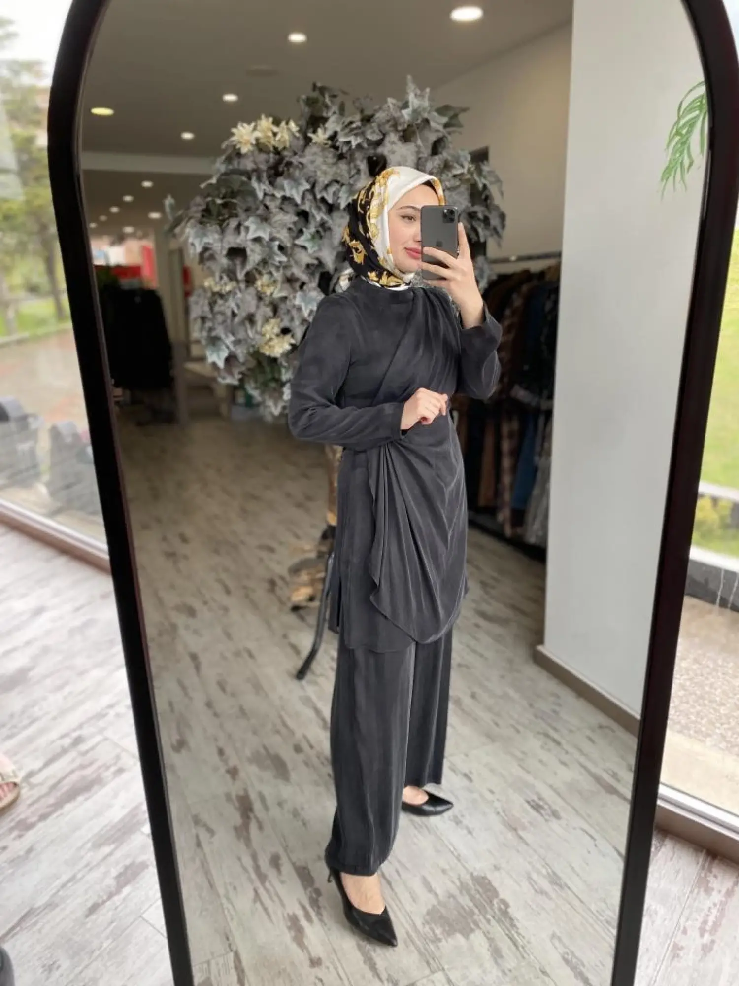 Almarwah Önden Kapaklı Liosel Tunik Pantolon Takım 202735