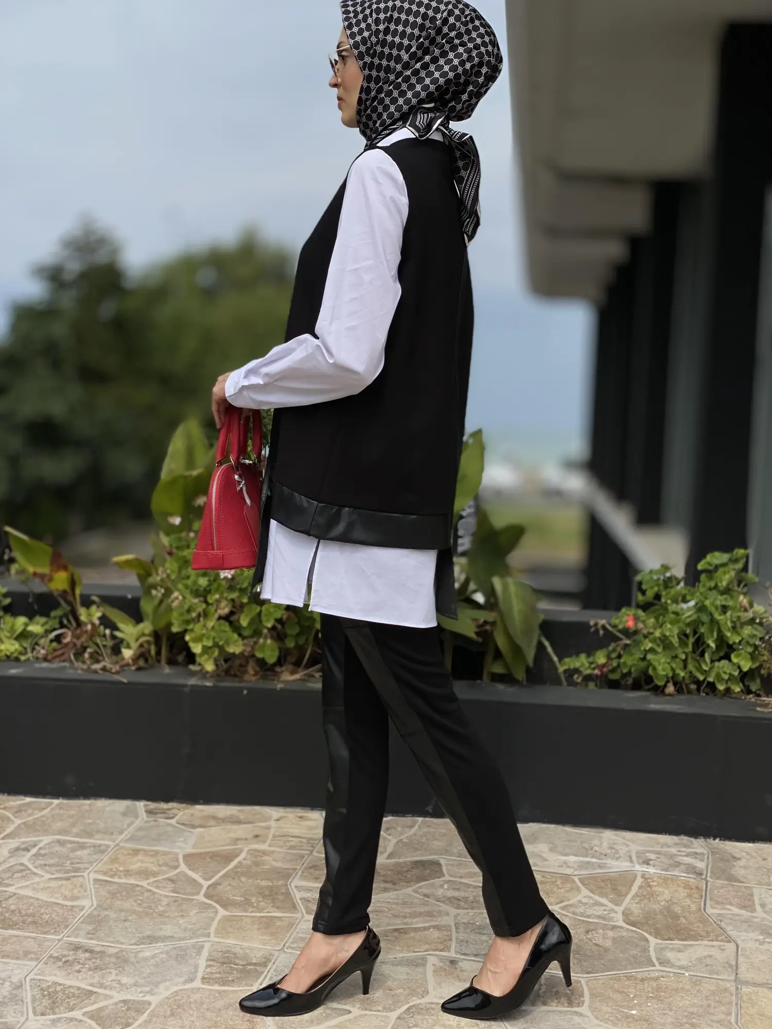 Almarwah Önü Deri Siyah Tayt 606024