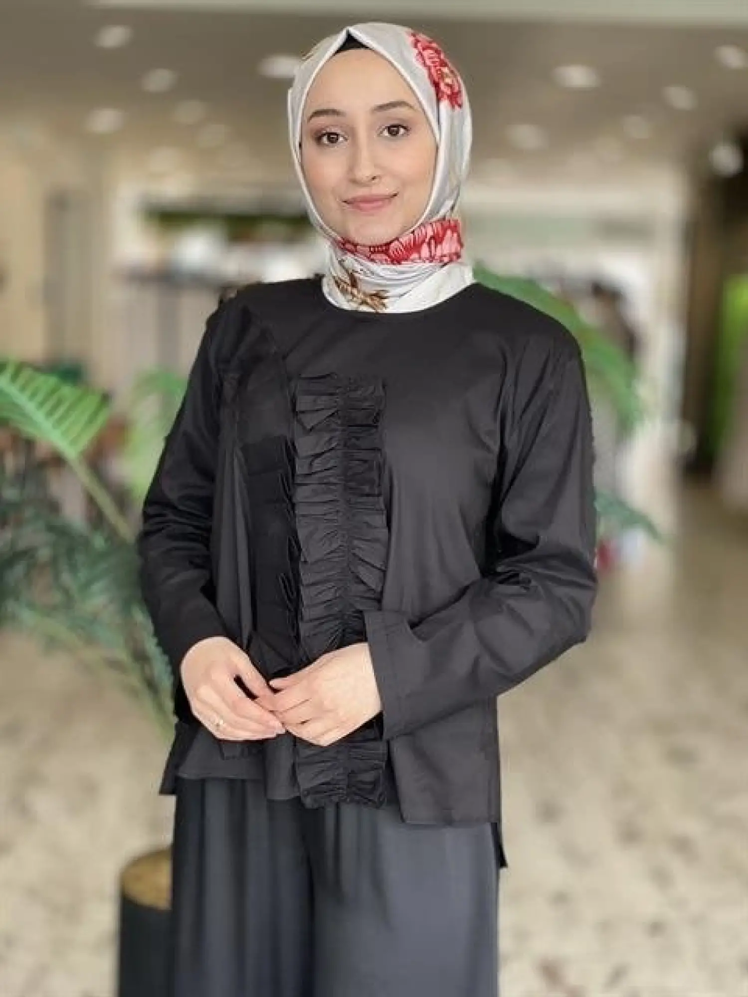 ALMARWAH ÖNÜ FIRFIRLI POPLİN BLUZ (BLK102108 )