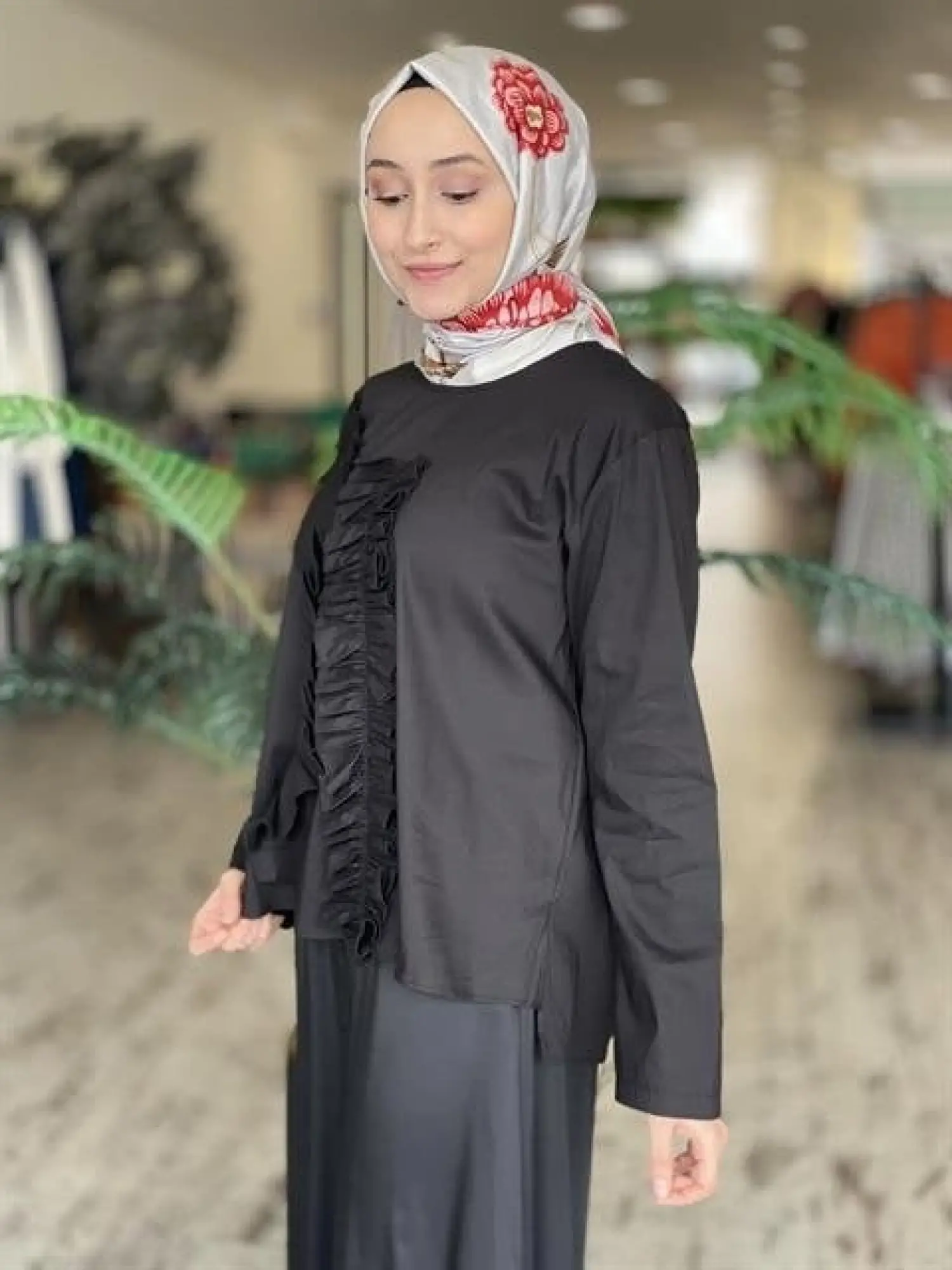 ALMARWAH ÖNÜ FIRFIRLI POPLİN BLUZ (BLK102108 )