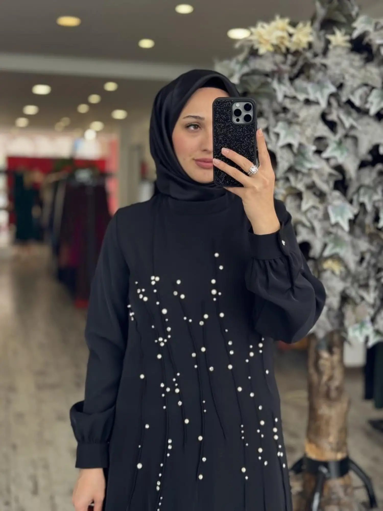 Almarwah Önü İnci ve Taş Detaylı Abiye Elbise 90470