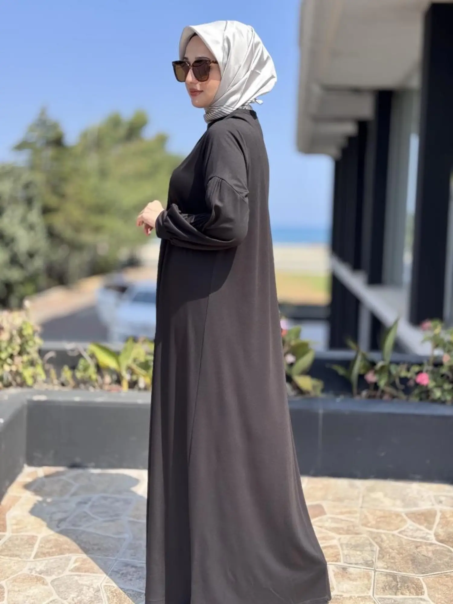 Almarwah Önü ve Kolu Drape Detaylı Elbise 303870