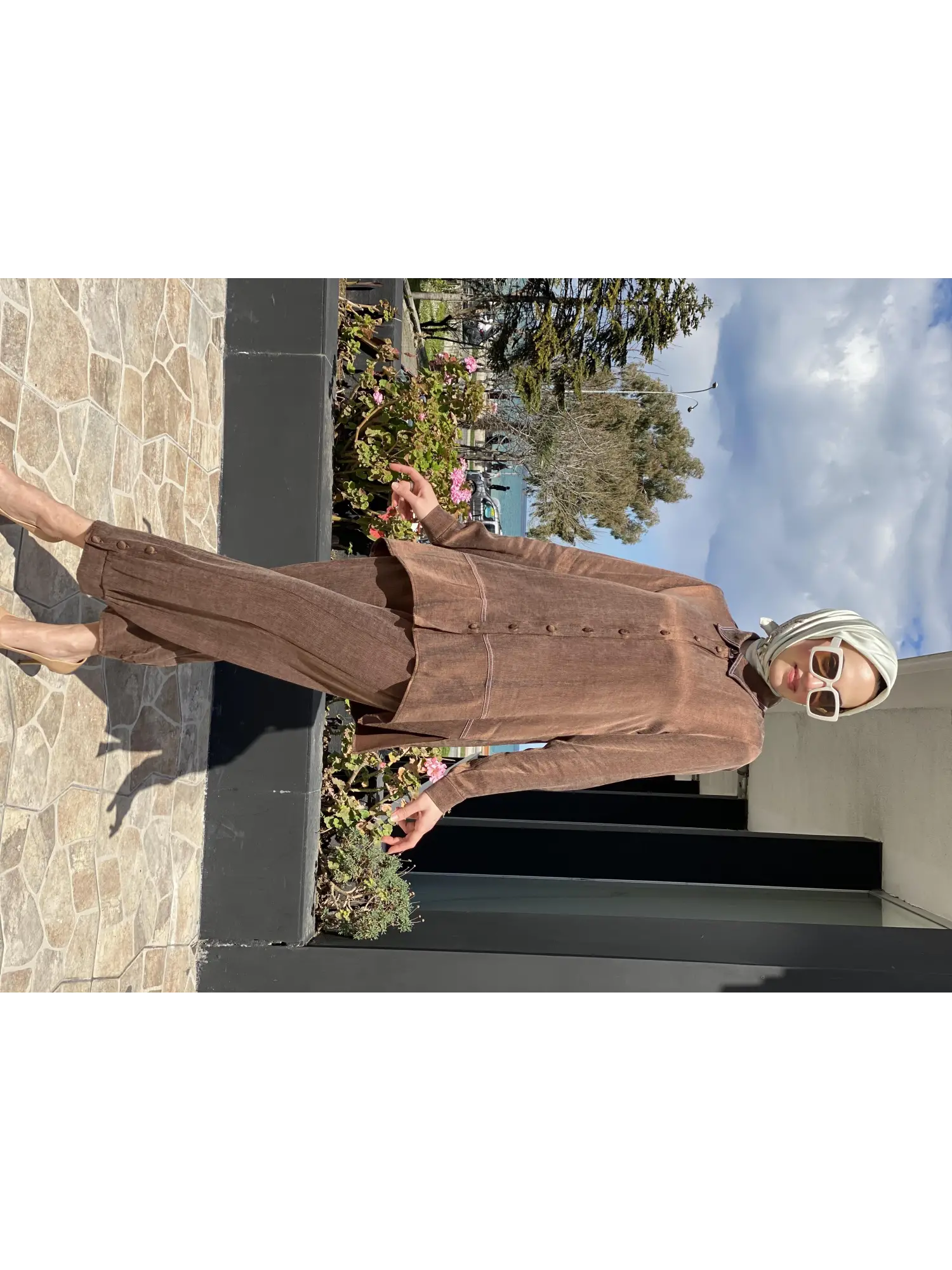 Almarwah Paçası Düğmeli Beli Lastikli Cupra İpek Pantolon 606045