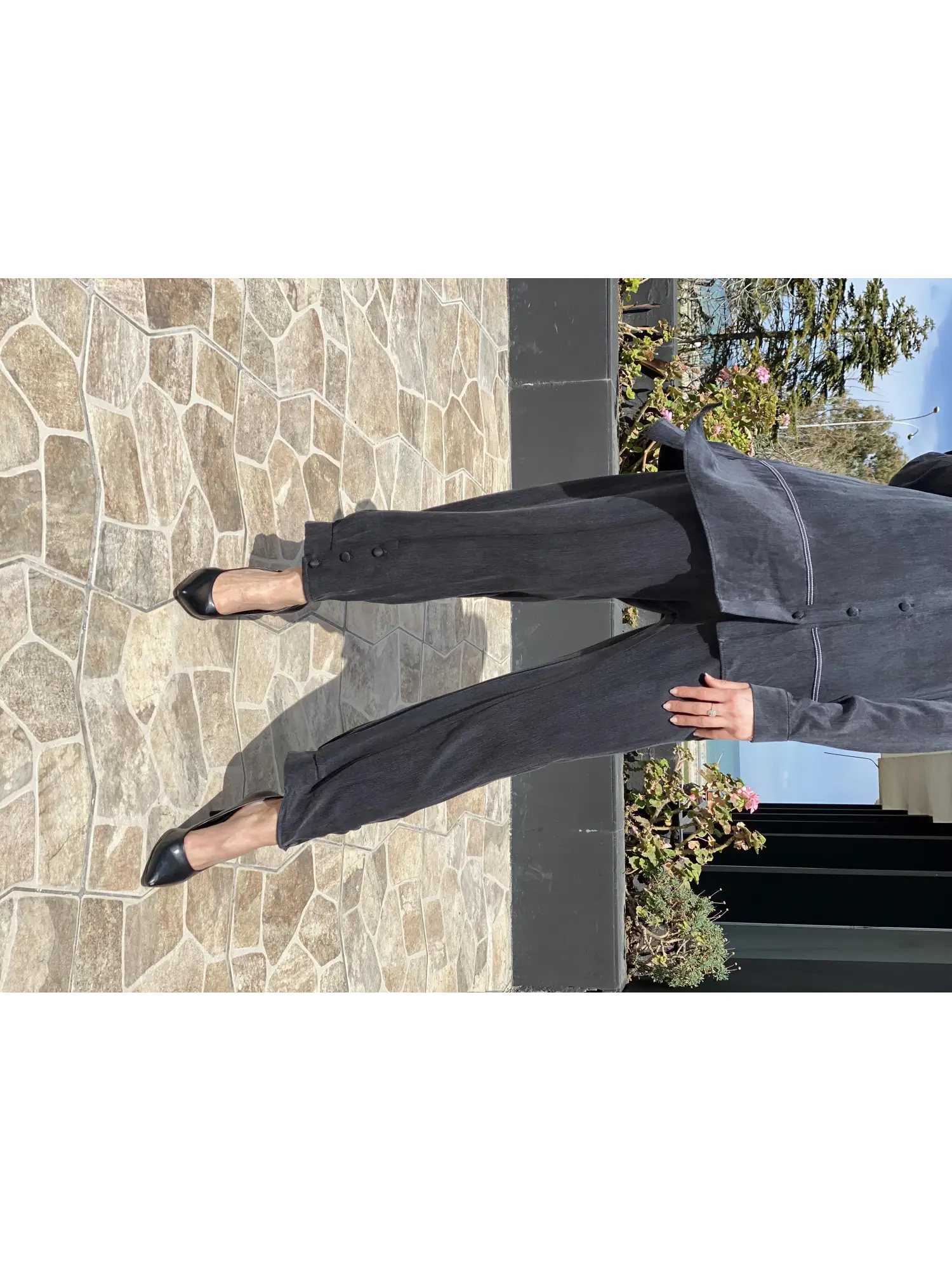 Almarwah Paçası Düğmeli Beli Lastikli Cupra İpek Pantolon 606045