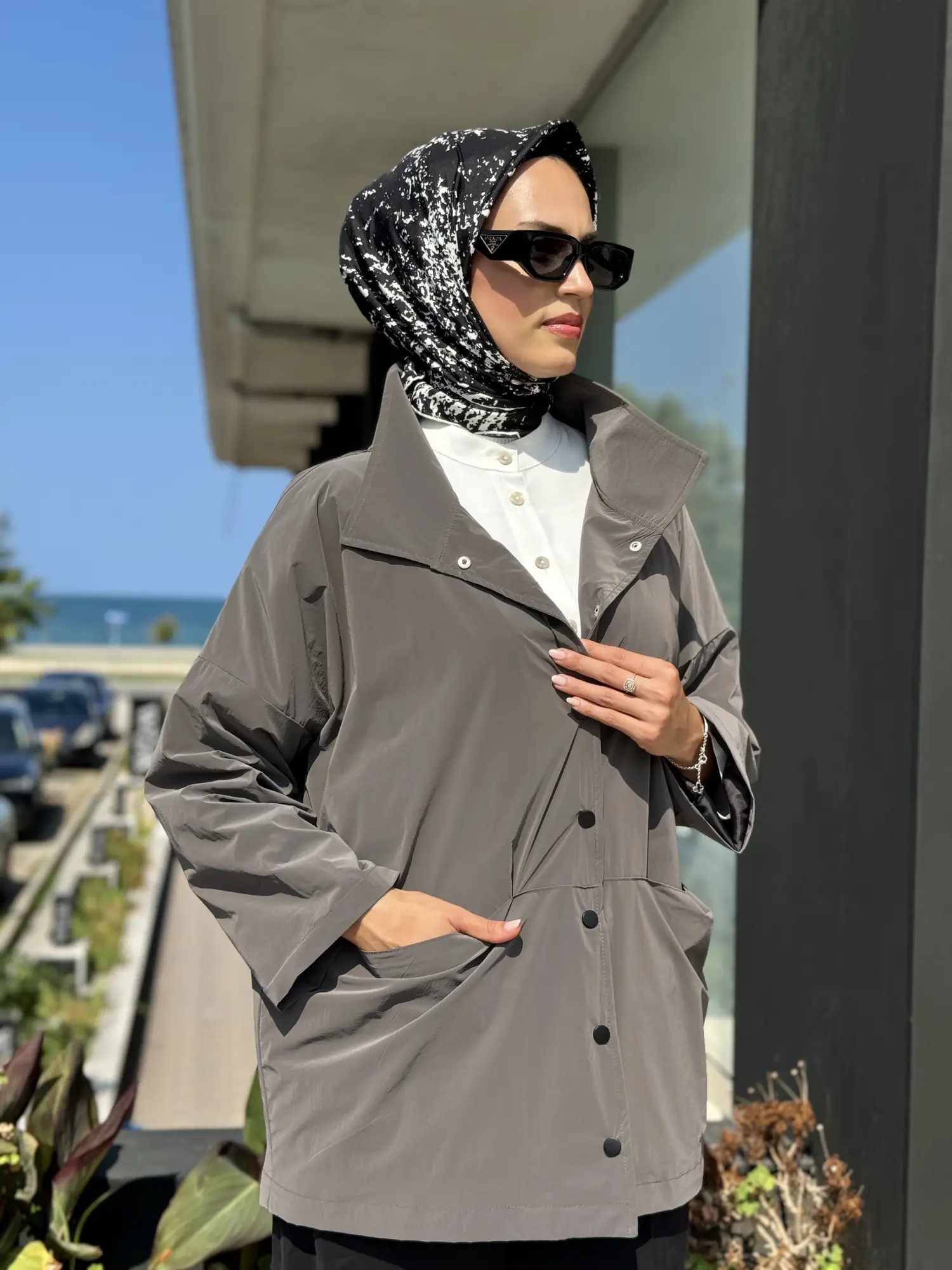 Almarwah Paraşüt Kumaş Ceket/Kap 505308