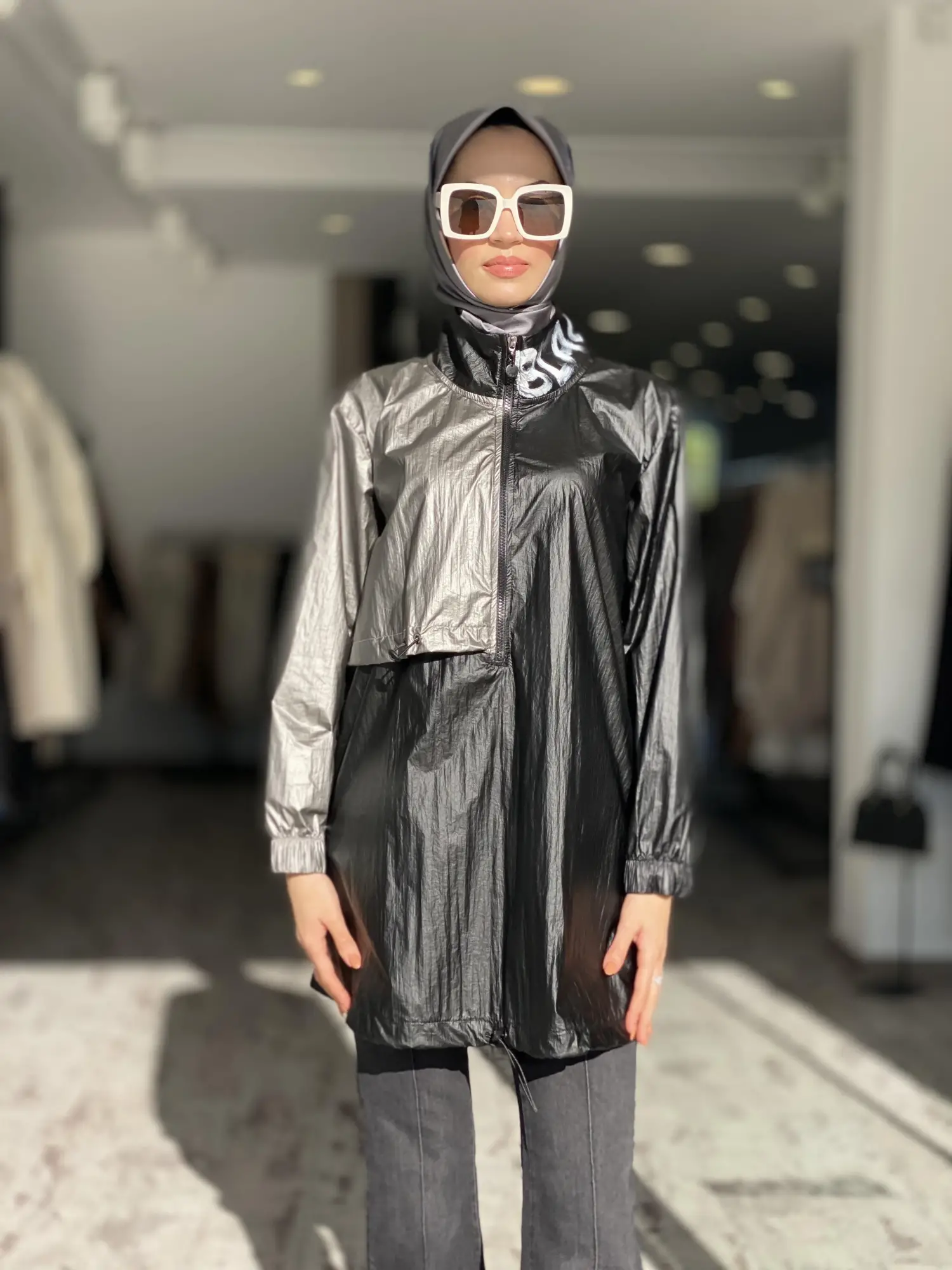 Almarwah Paraşüt Kumaş Siyah-Gri Kap 404768