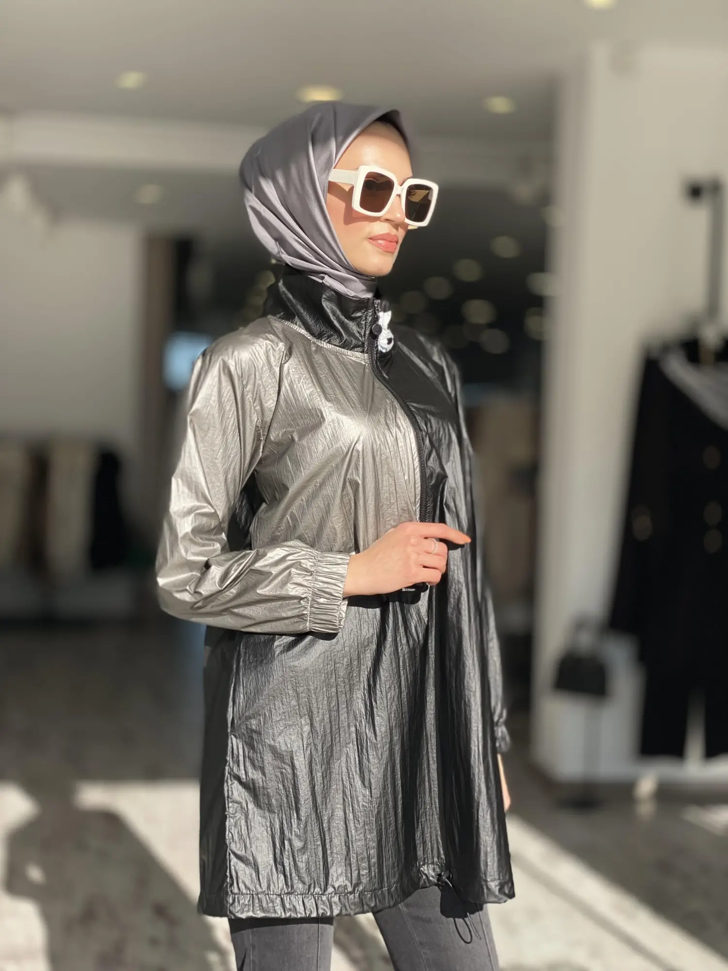 Almarwah Paraşüt Kumaş Siyah-Gri Kap 404768