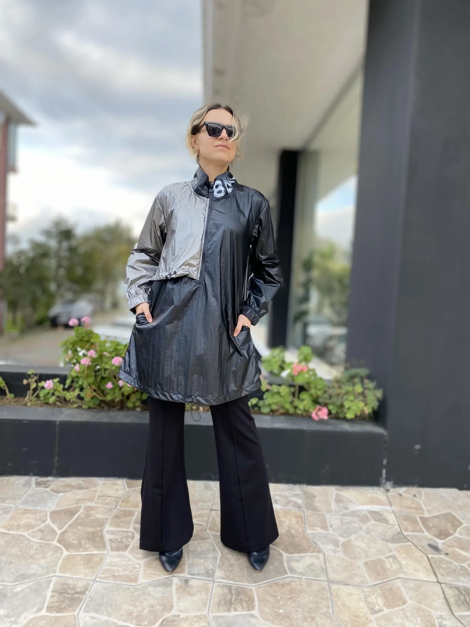 Almarwah Paraşüt Kumaş Siyah-Gri Kap 404768