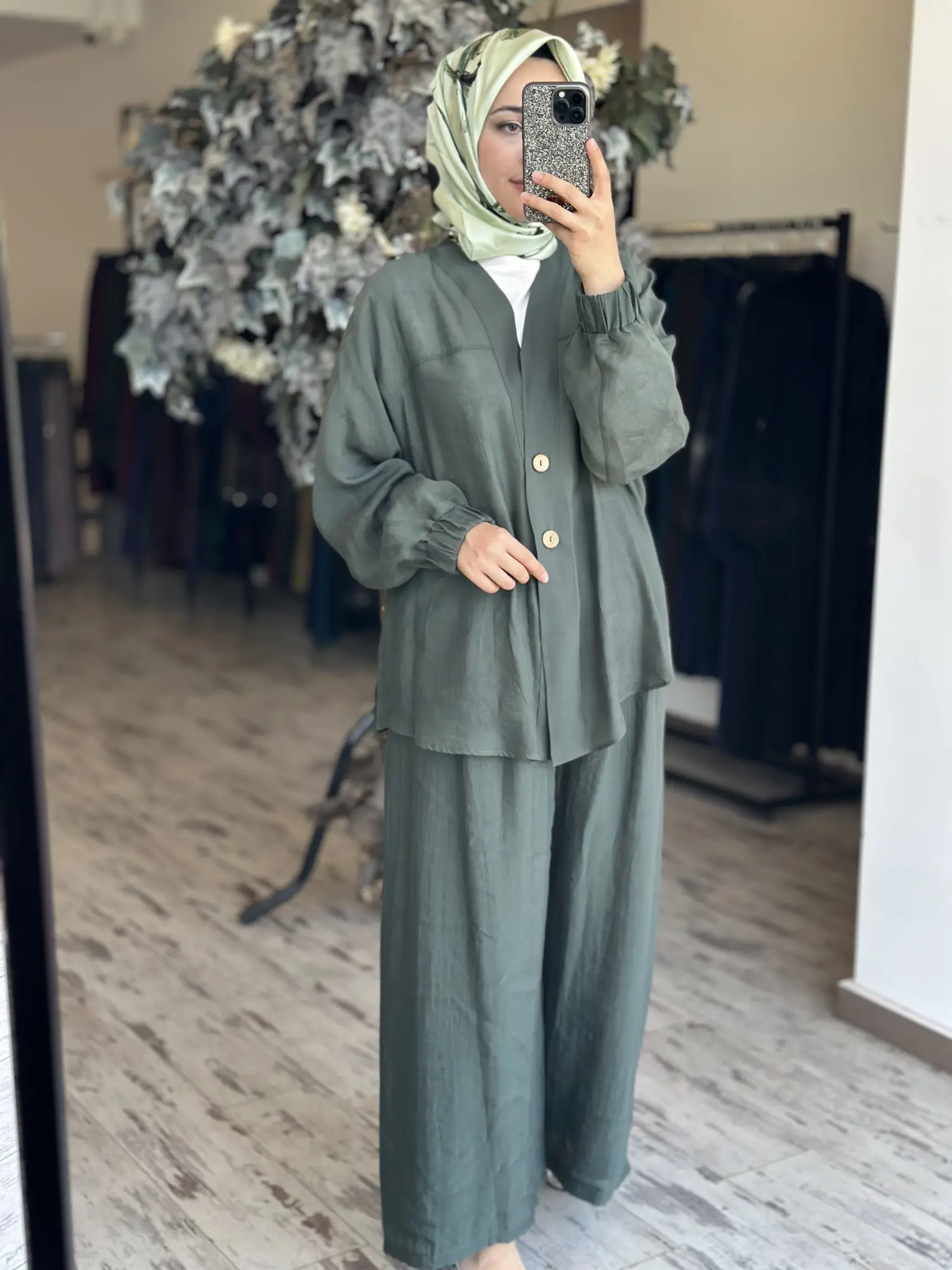 Almarwah Pile Detaylı Tencel Etek Pantolon 606123