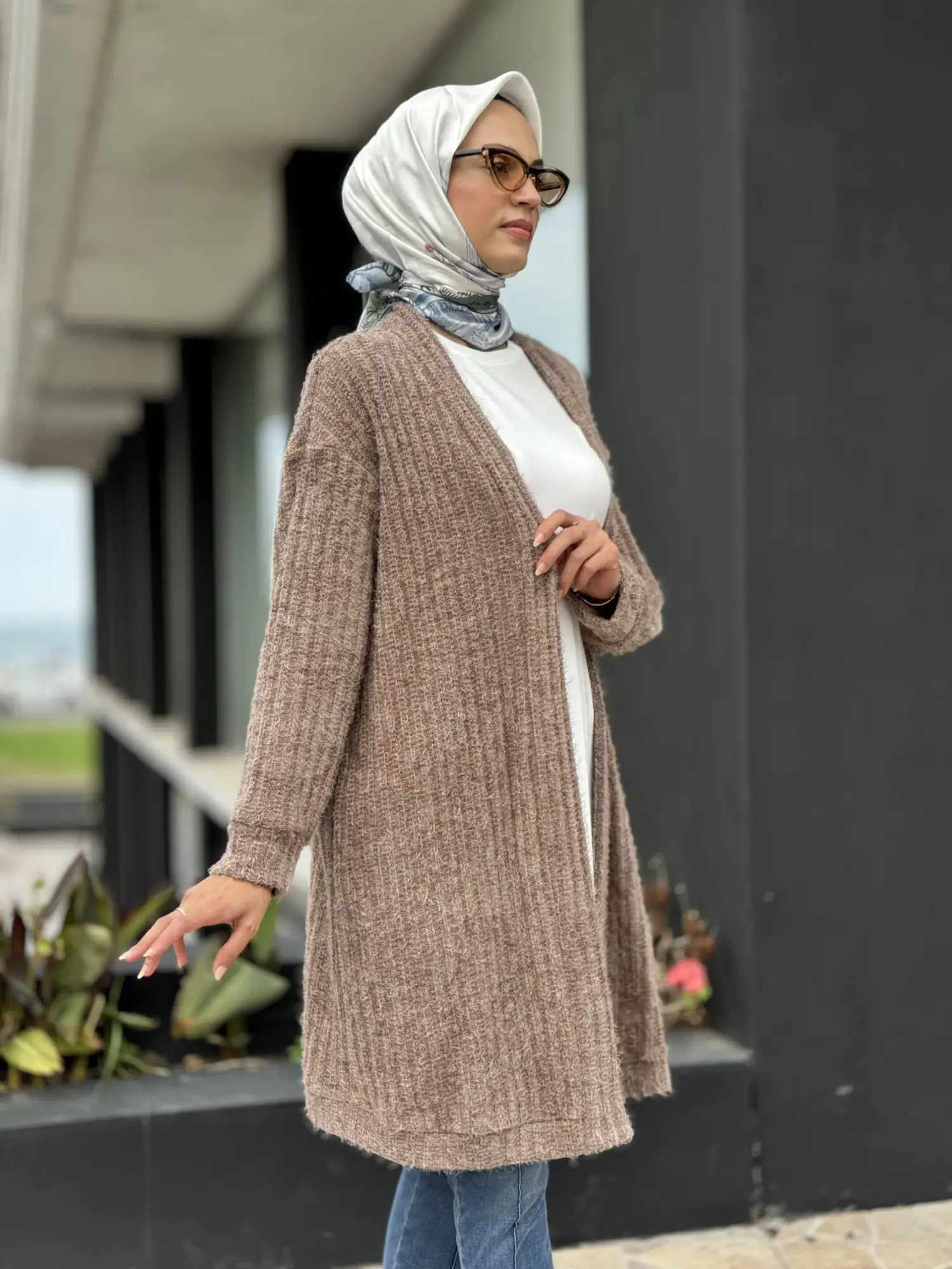 Almarwah Sakallı Örme Triko Yelek / Hırka 404907