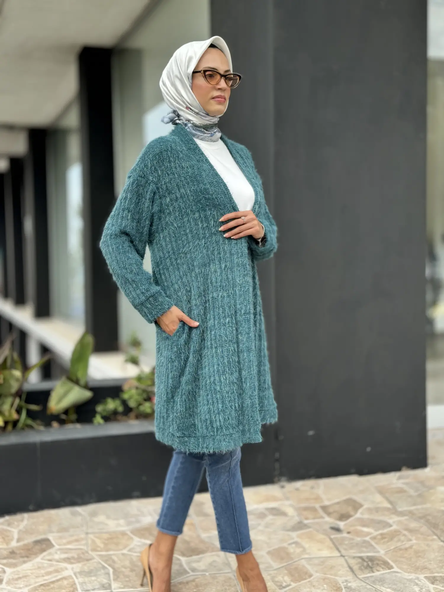 Almarwah Sakallı Örme Triko Yelek / Hırka 404907