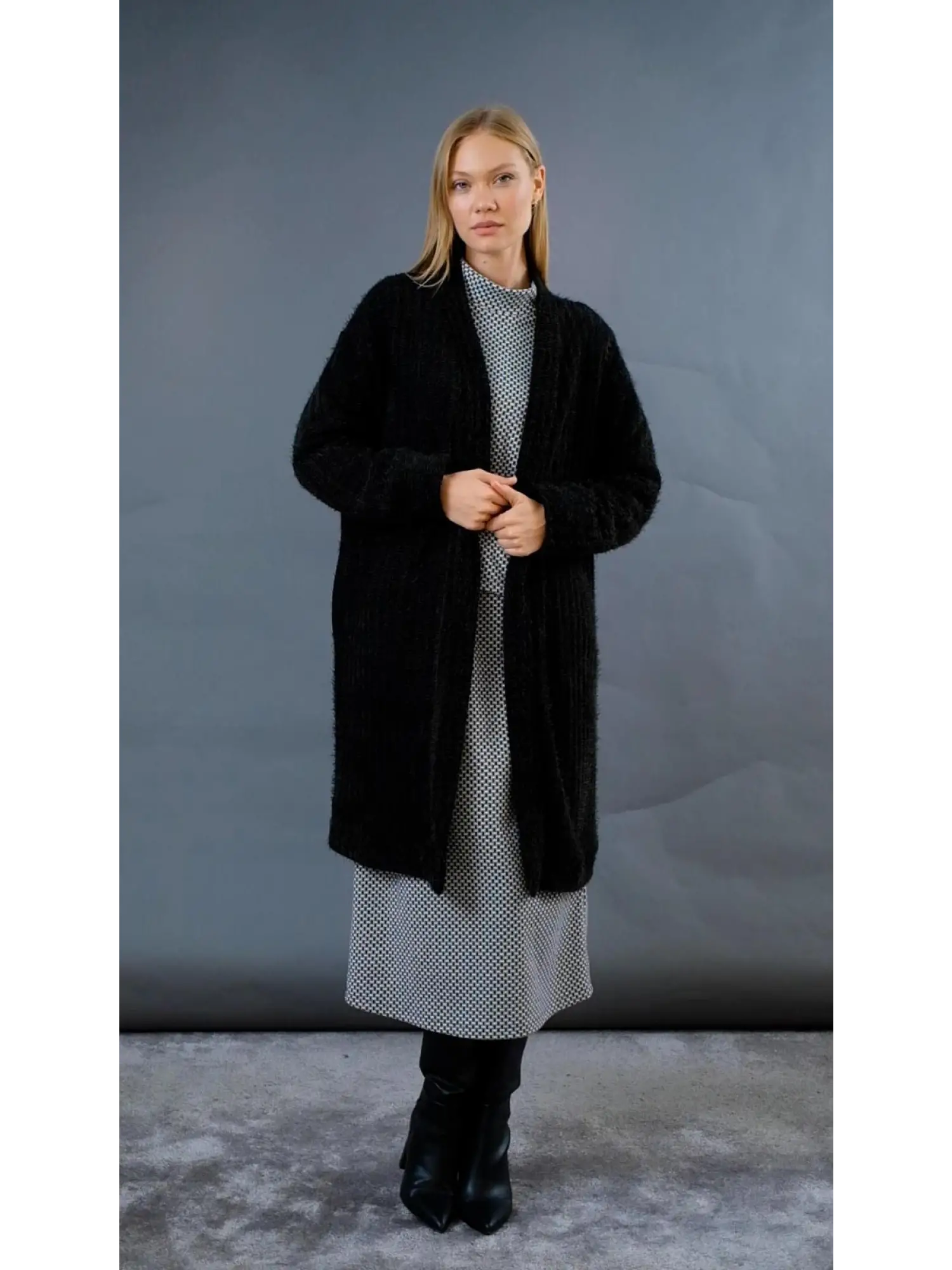 Almarwah Sakallı Örme Triko Yelek / Hırka 404907