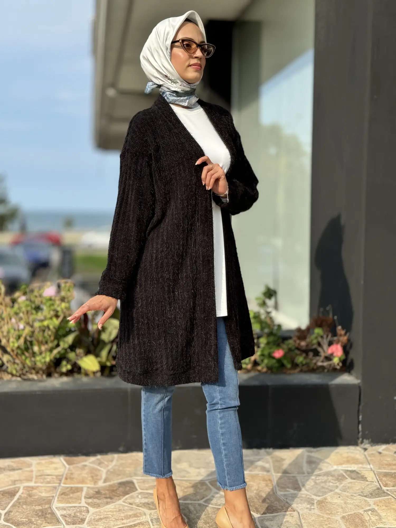 Almarwah Sakallı Örme Triko Yelek / Hırka 404907